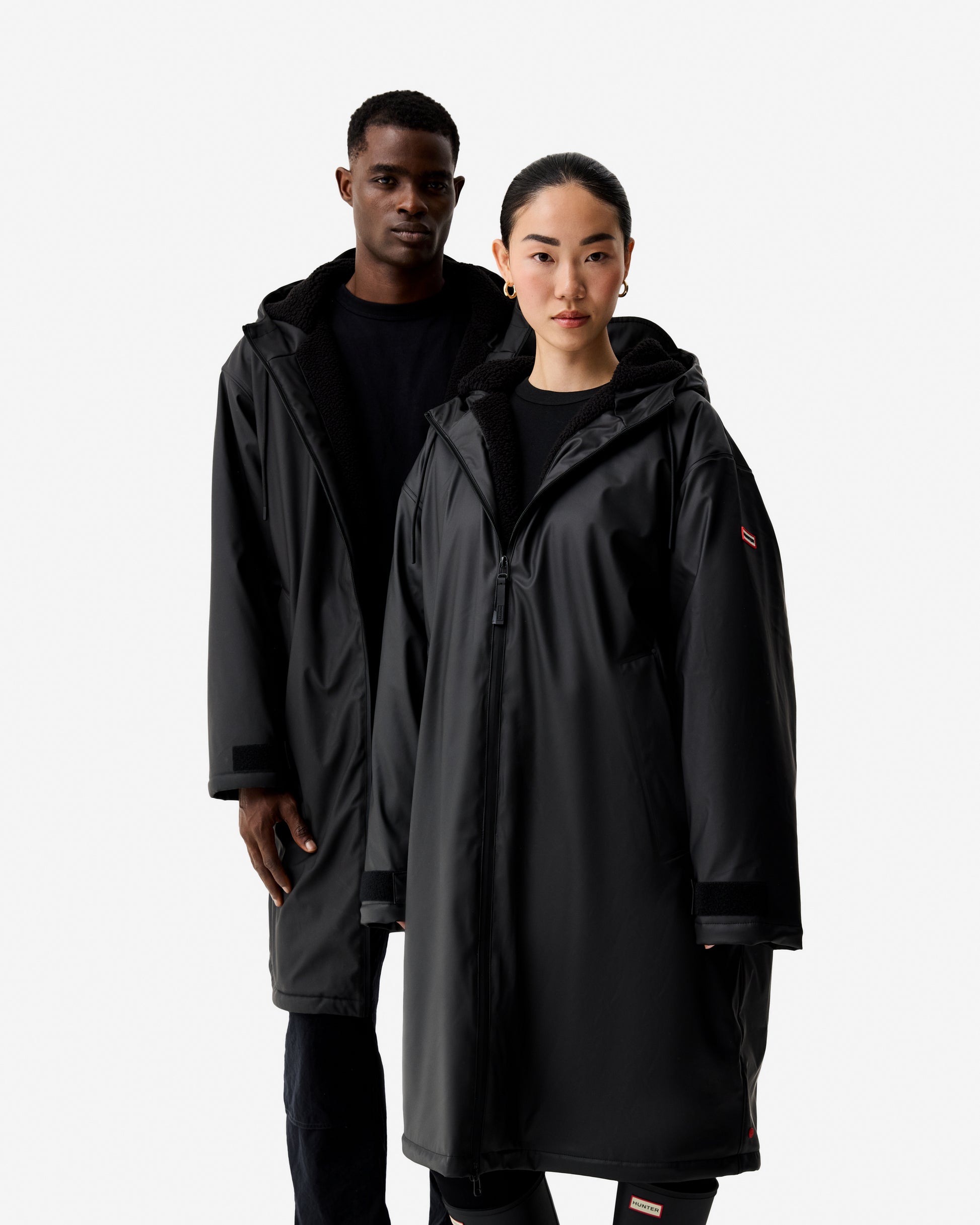 Unisex Downpour PU Cocoon Cloak Black