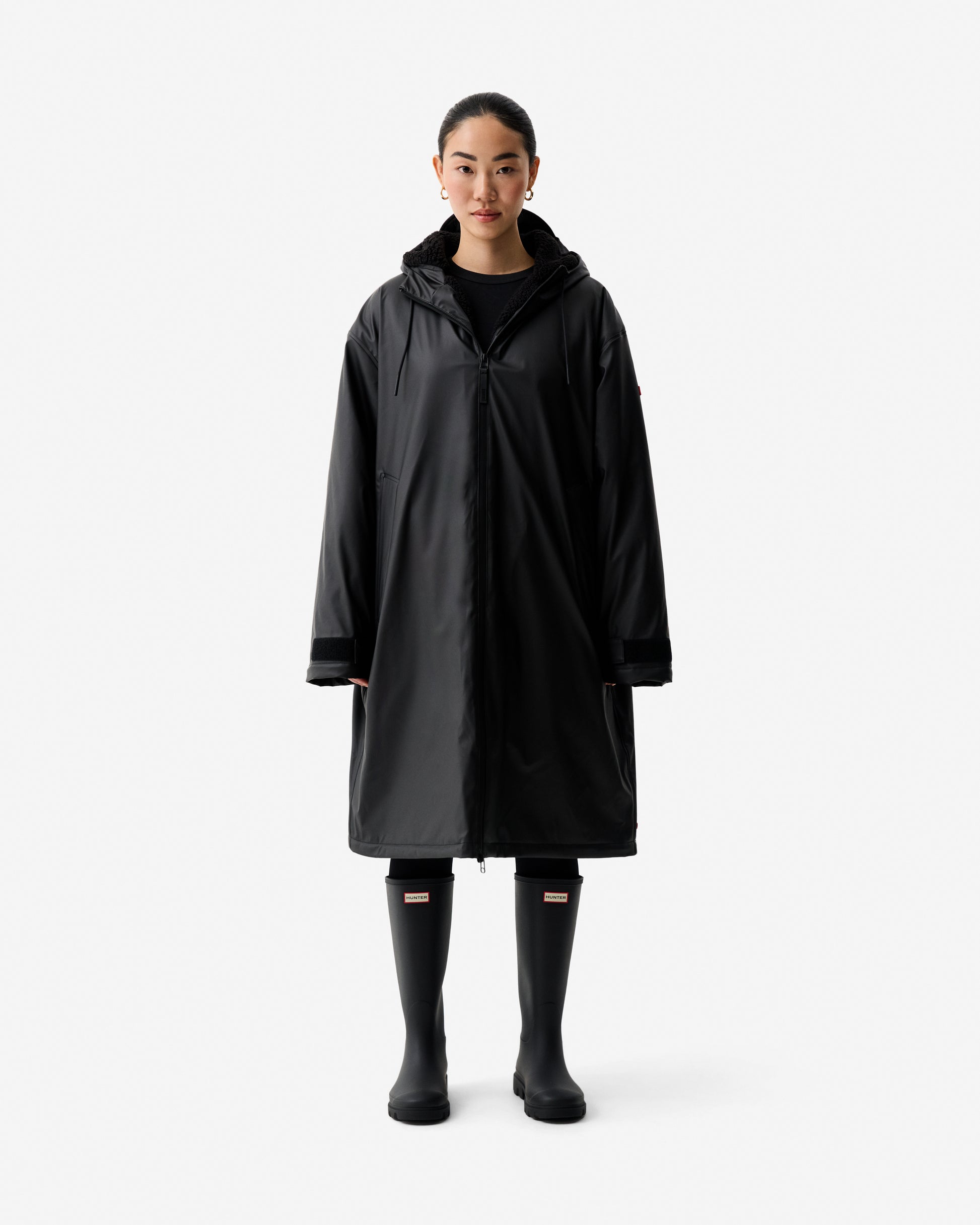 Unisex Downpour PU Cocoon Cloak Black