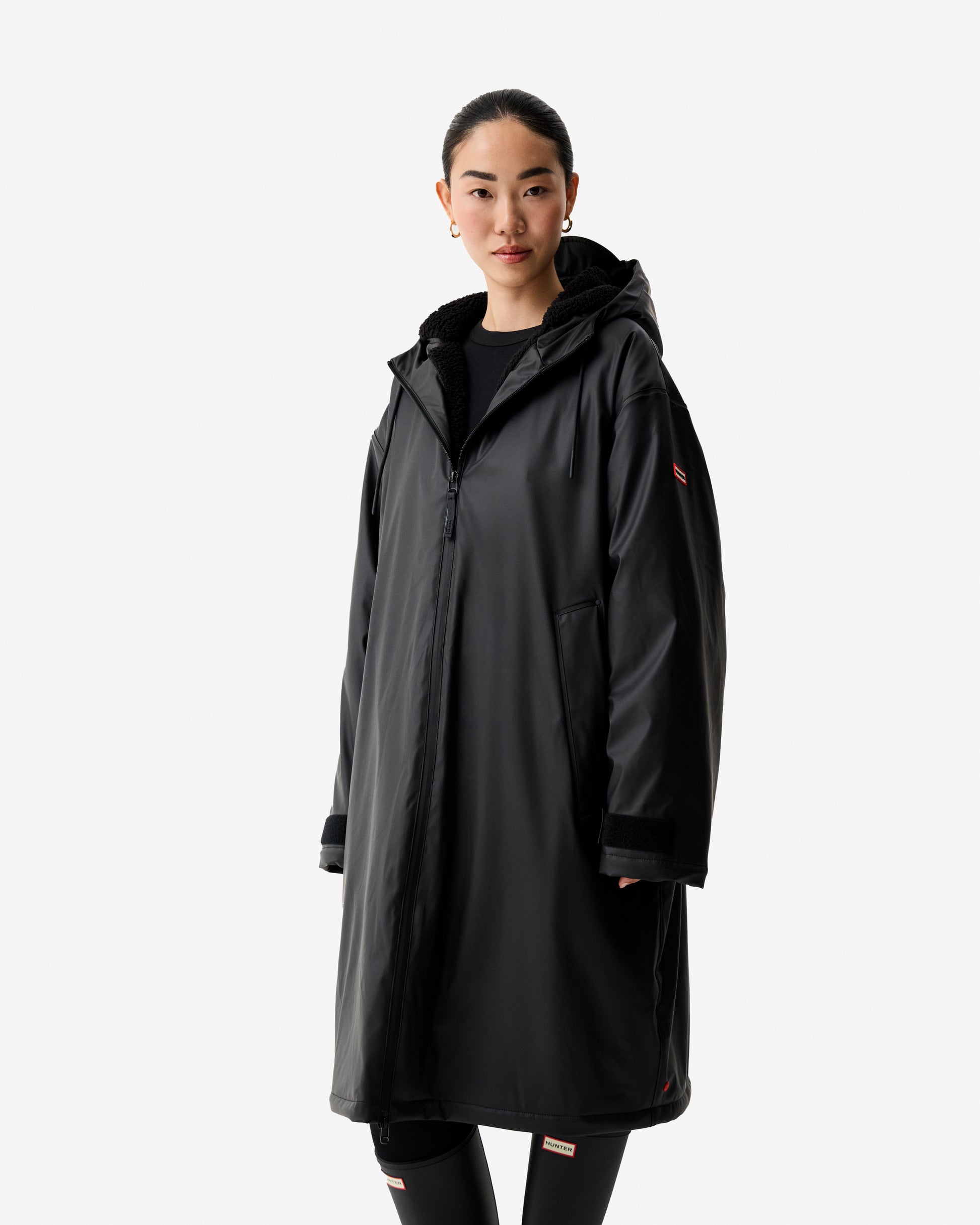 Unisex Downpour PU Cocoon Cloak Black