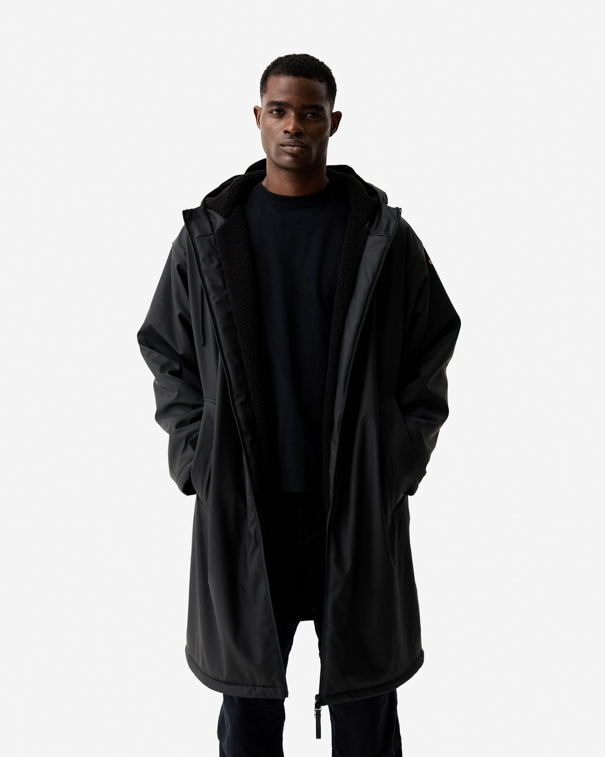 Unisex Downpour PU Cocoon Cloak Black