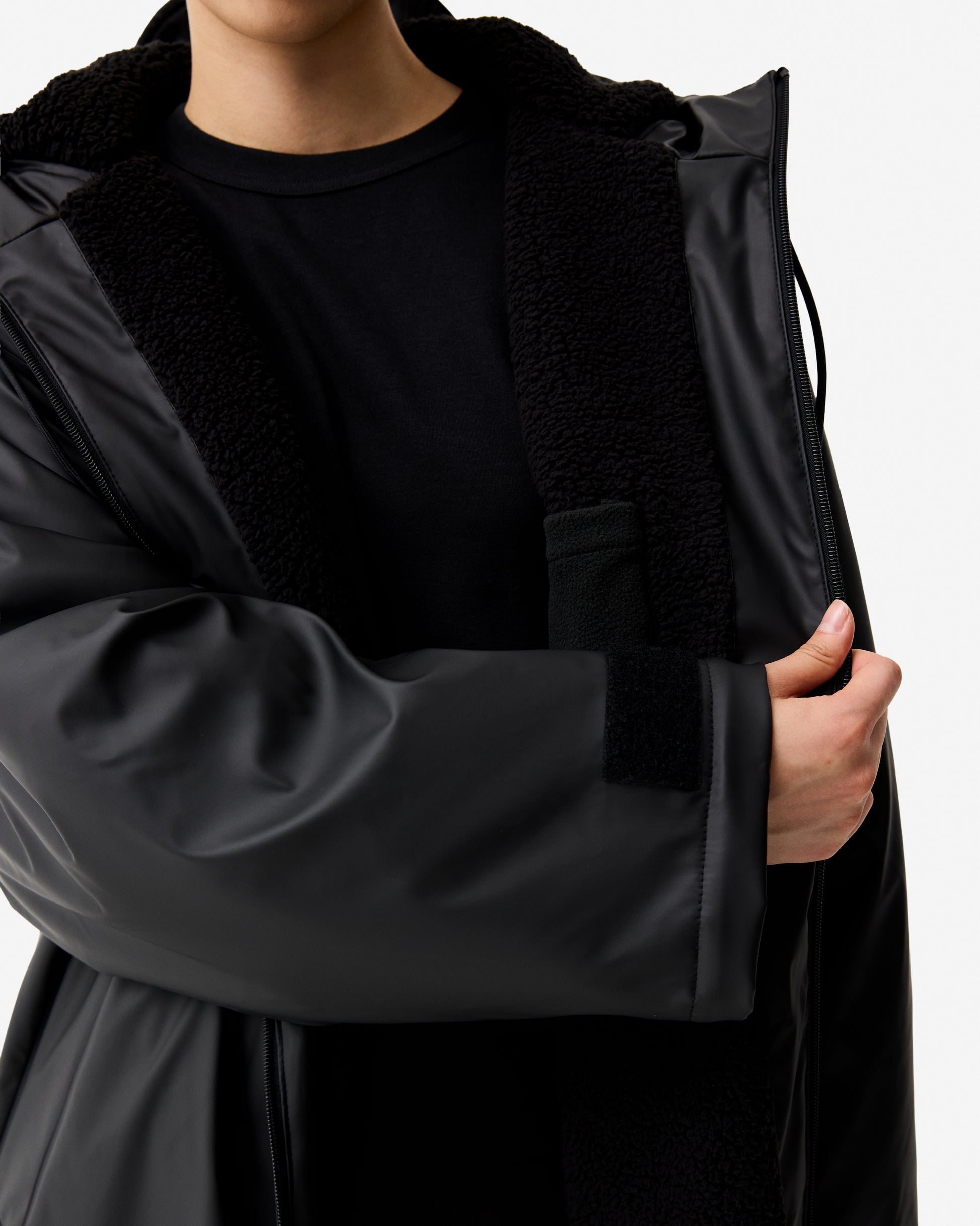 Unisex Downpour PU Cocoon Cloak Black