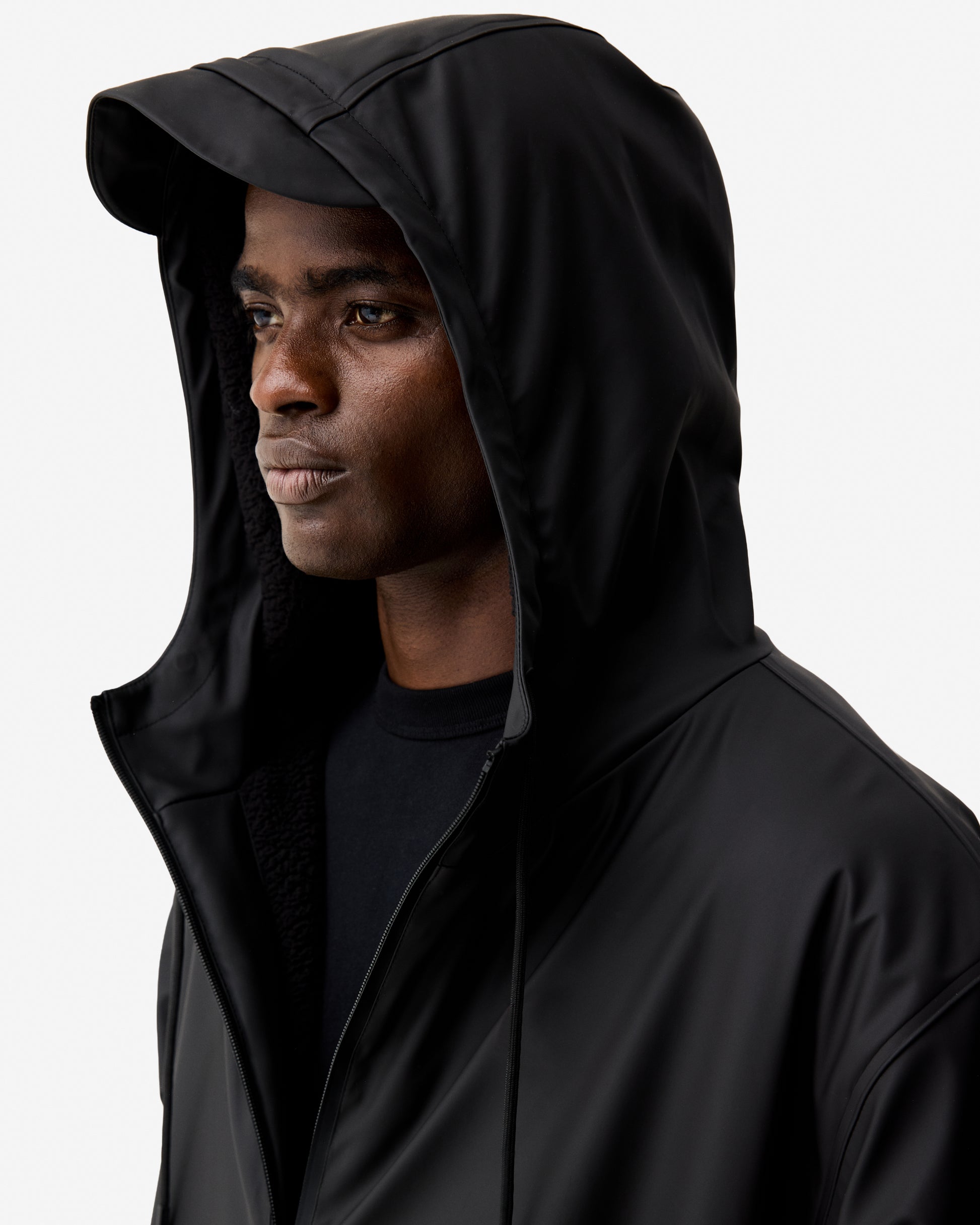 Unisex Downpour PU Cocoon Cloak Black