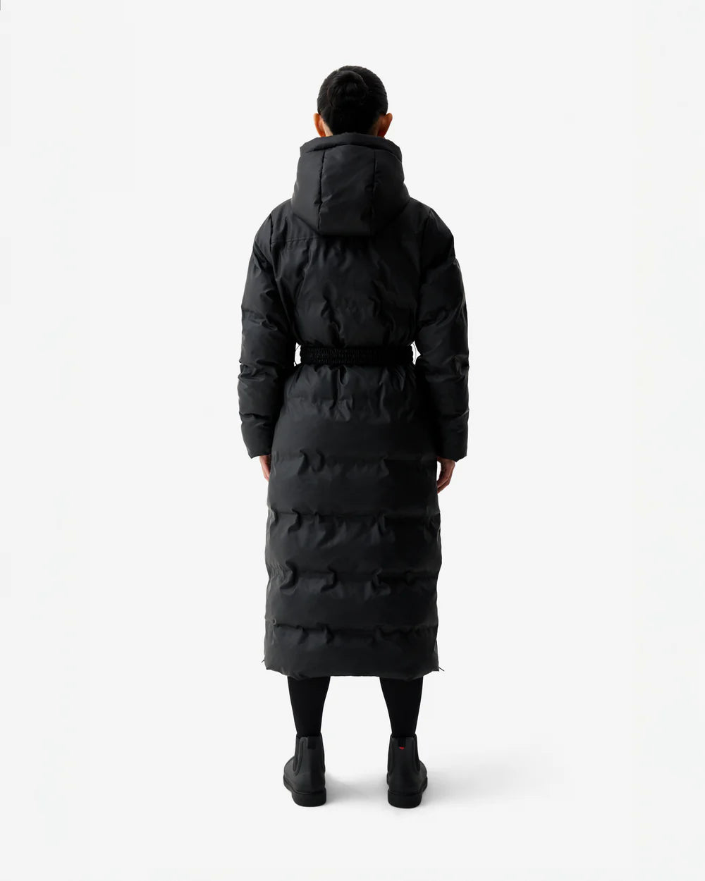 Hutchison Sonic Welded PU Long Puffer Jacket Black