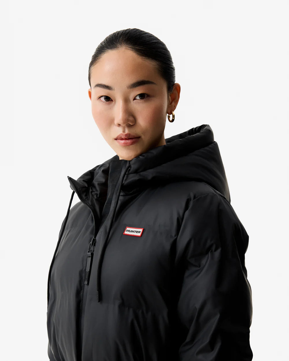 Hutchison Sonic Welded PU Long Puffer Jacket Black