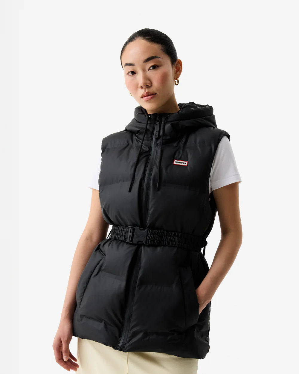 Nellie Sonic Welded PU Puffer Gilet Black