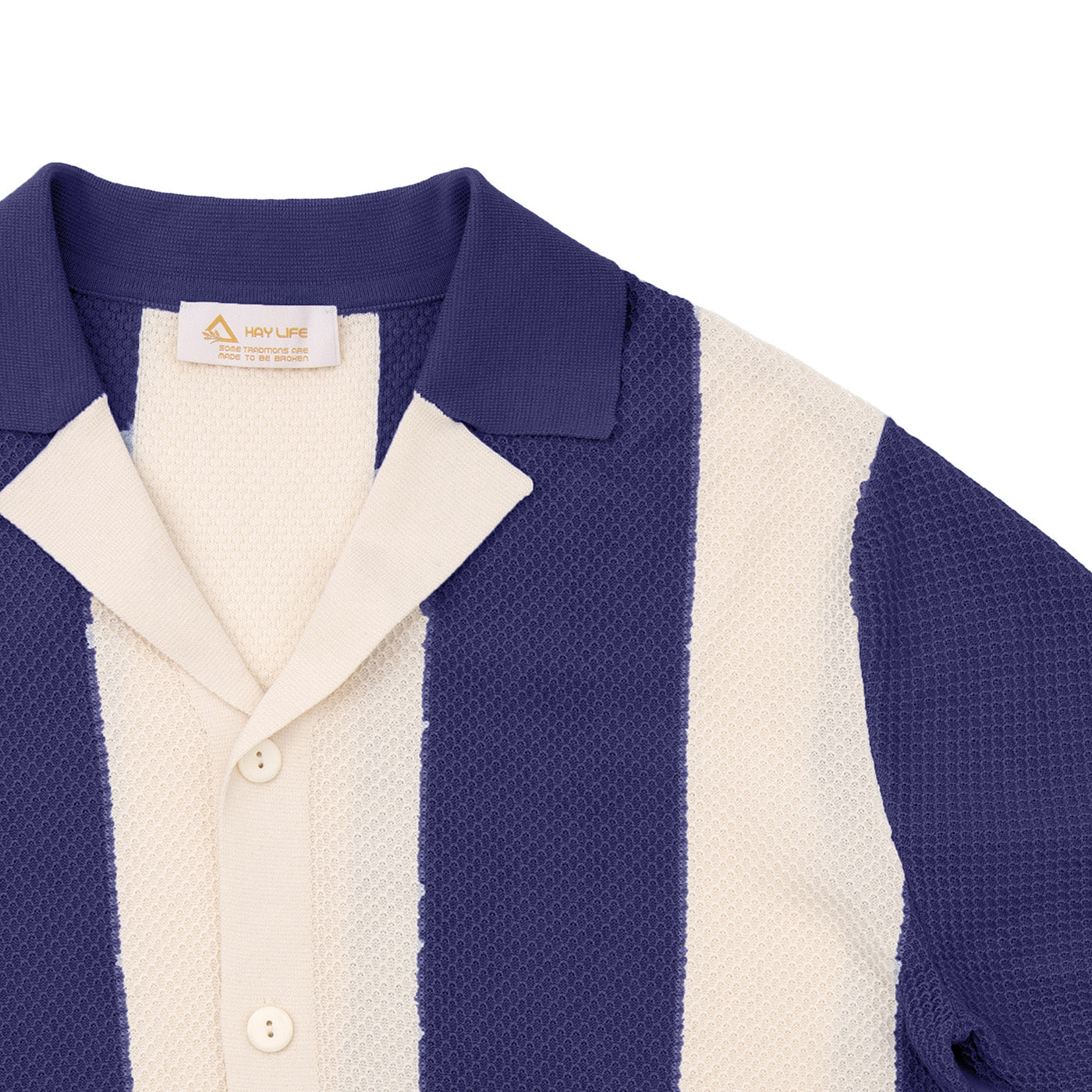 Striped Knit Shirt 01 Navy