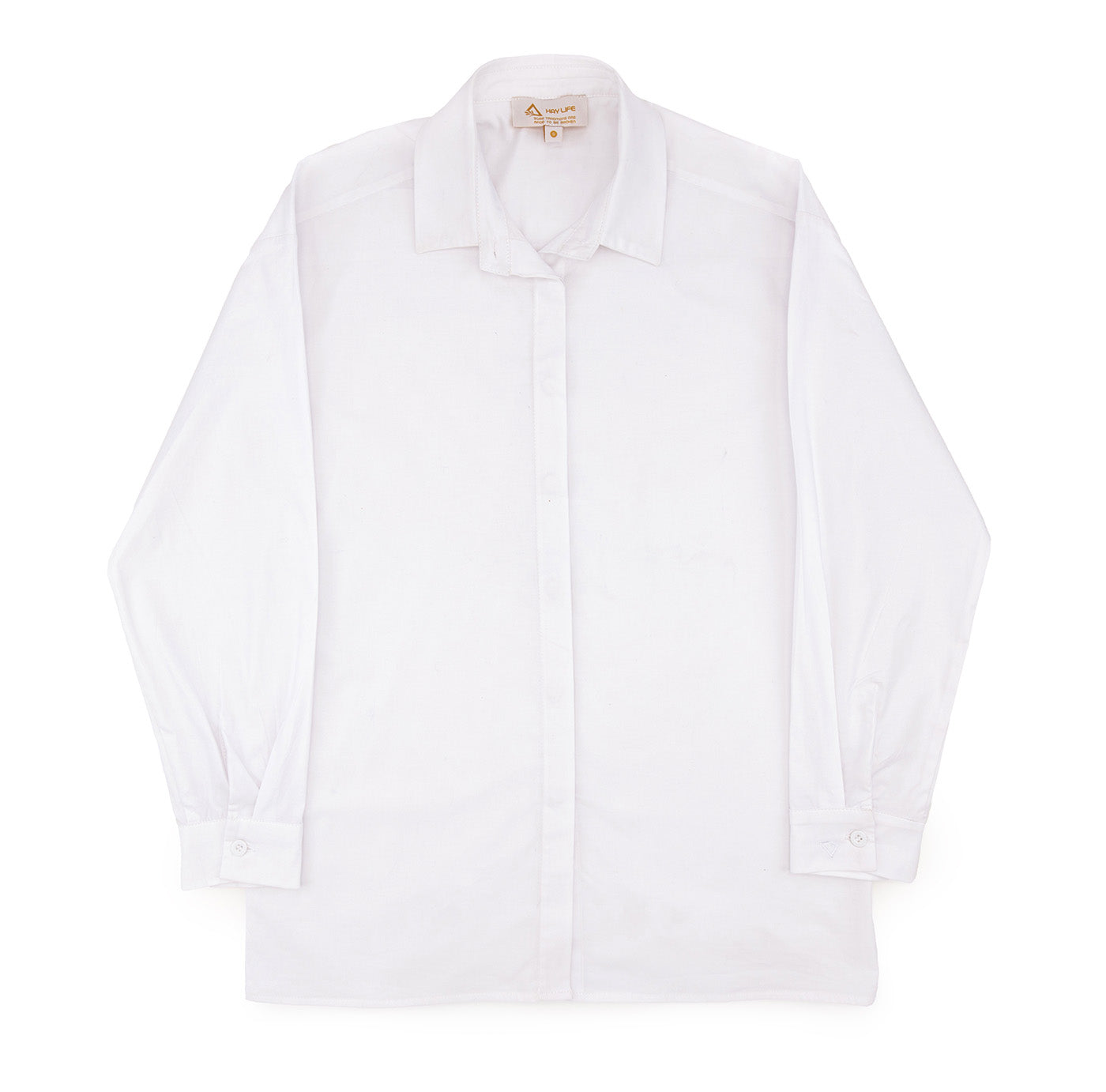 Box Fit Long Sleeve Shirt 01 White