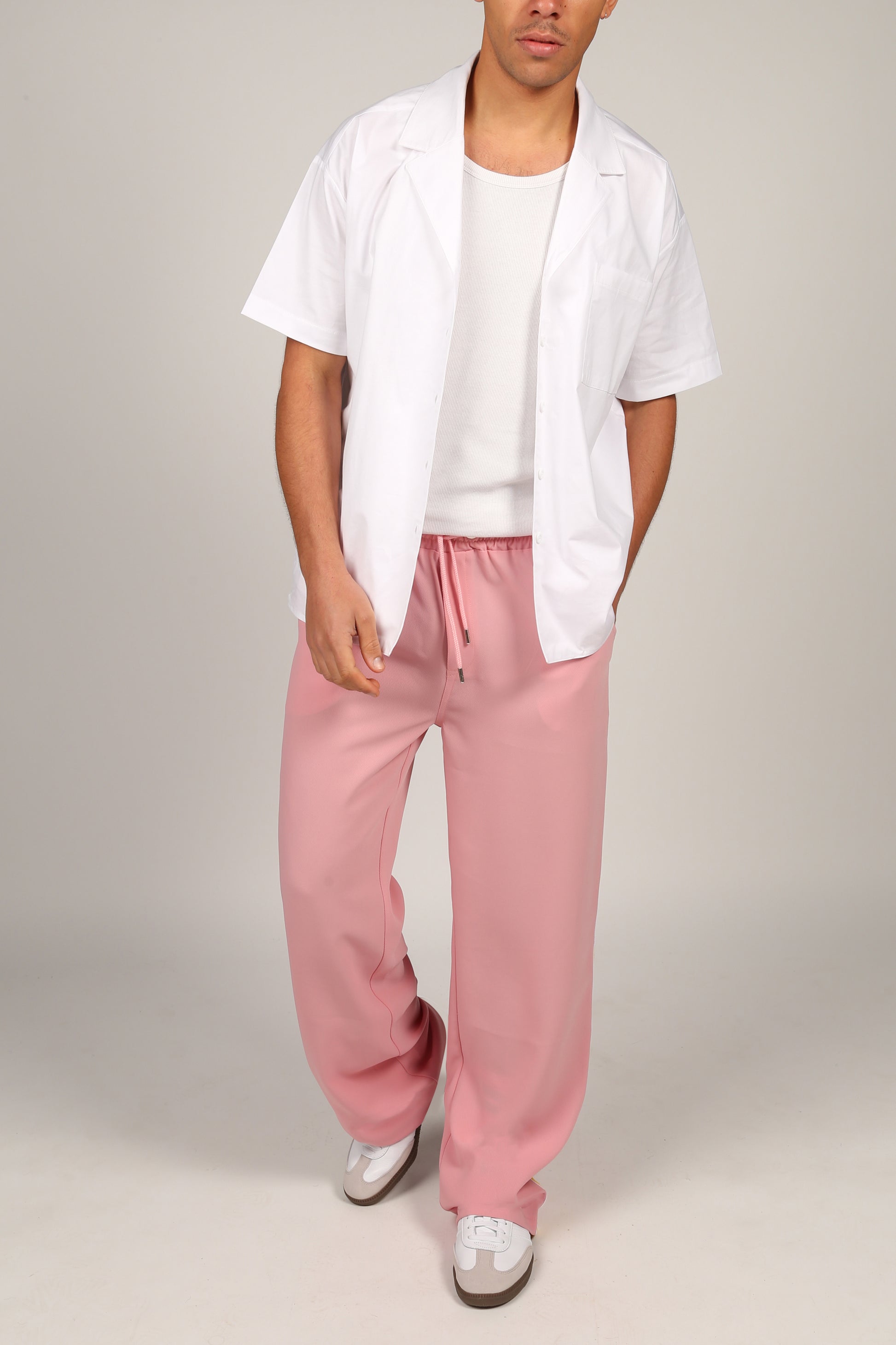 Side Stripe Trousers Light Pink