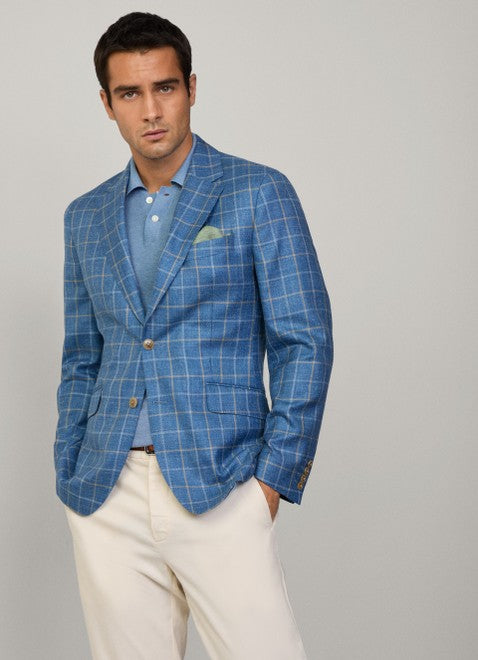 Tattersall Blazer Pacific Blue