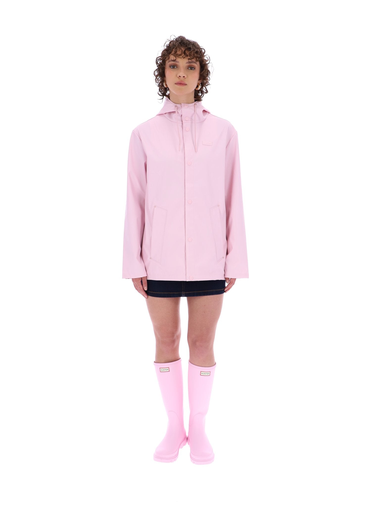 Izzy PU Hooded Jacket Parfait Pink