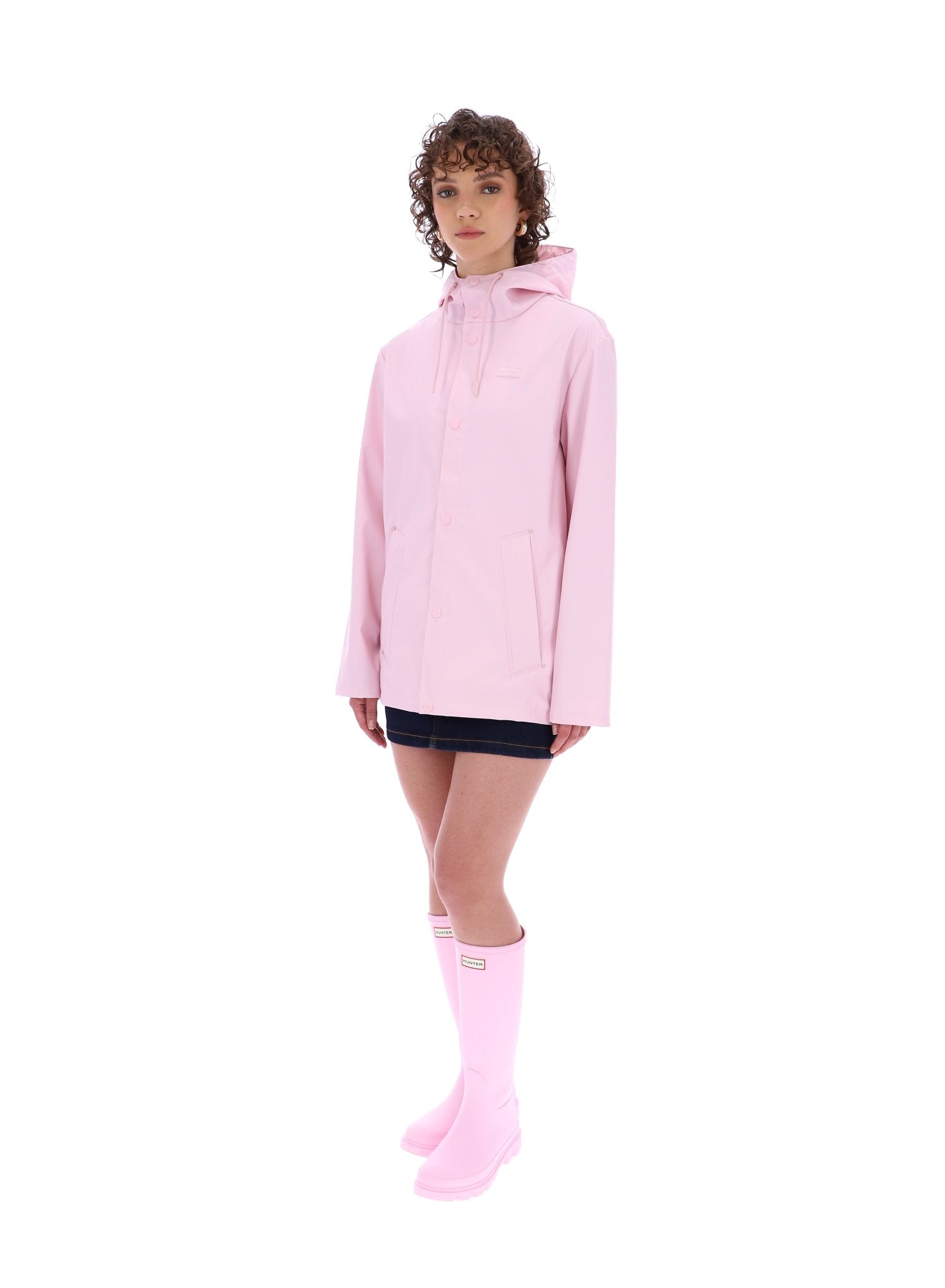 Izzy PU Hooded Jacket Parfait Pink