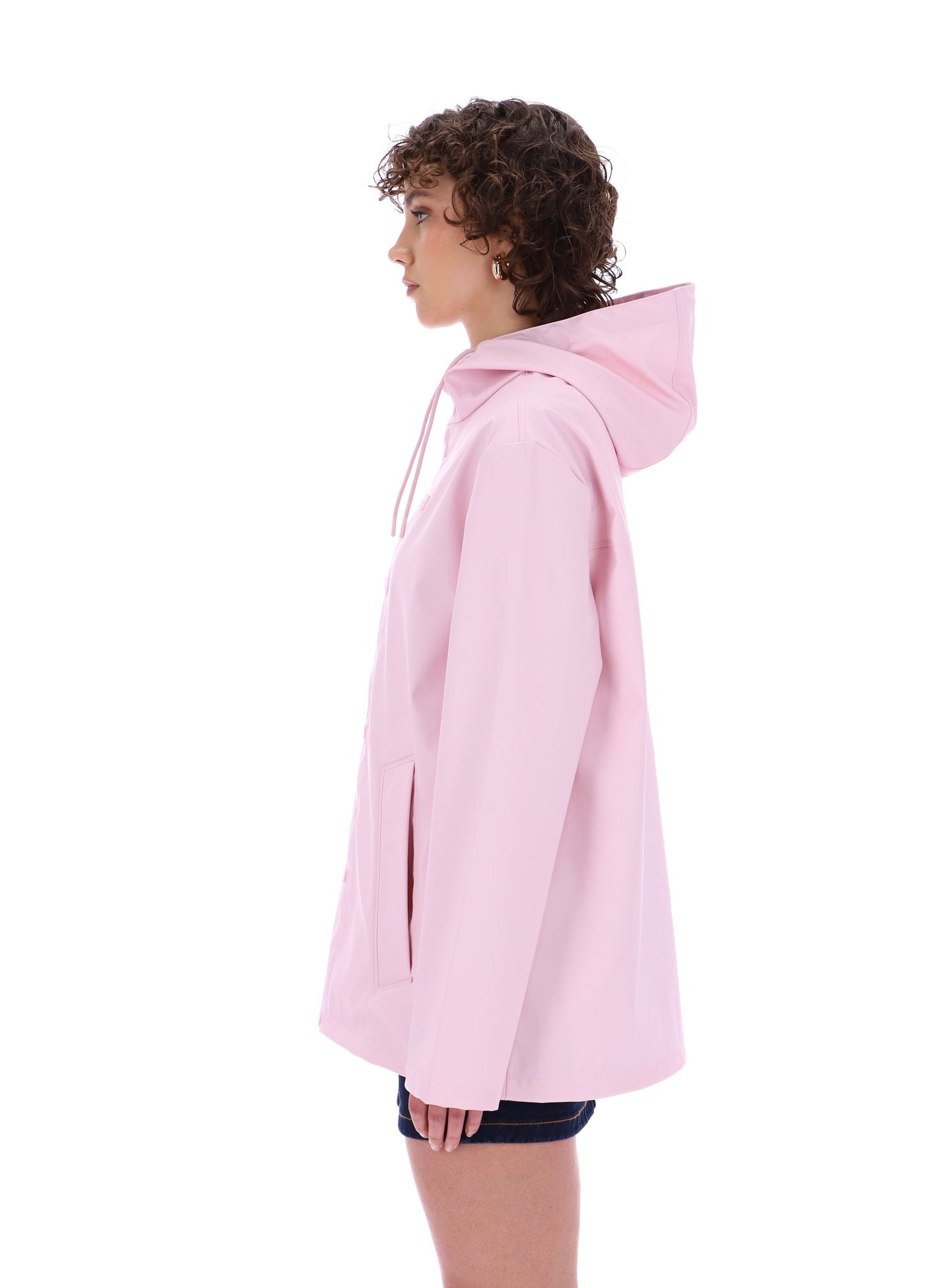 Izzy PU Hooded Jacket Parfait Pink