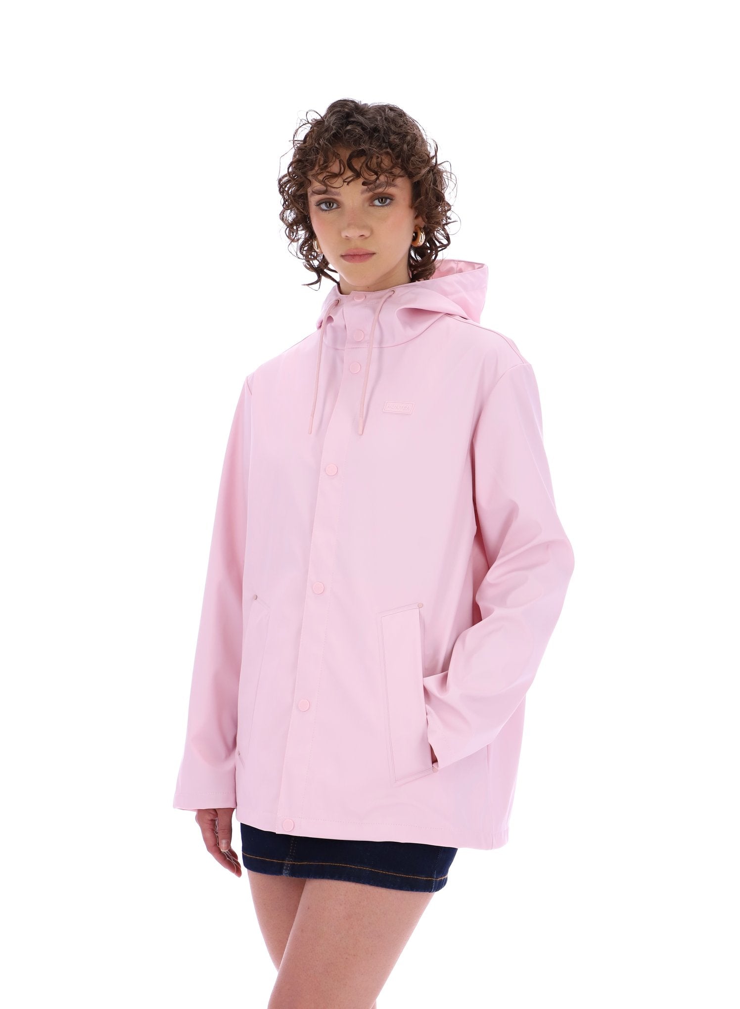 Izzy PU Hooded Jacket Parfait Pink
