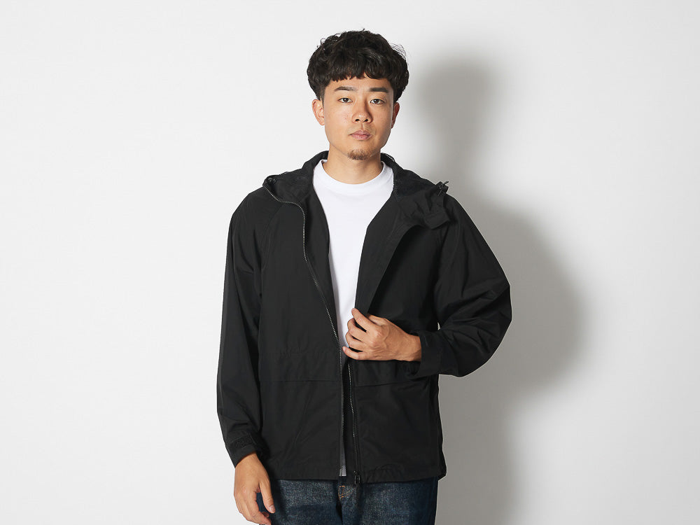 Light Mountain Cloth Zip Up Parka Jacket Black