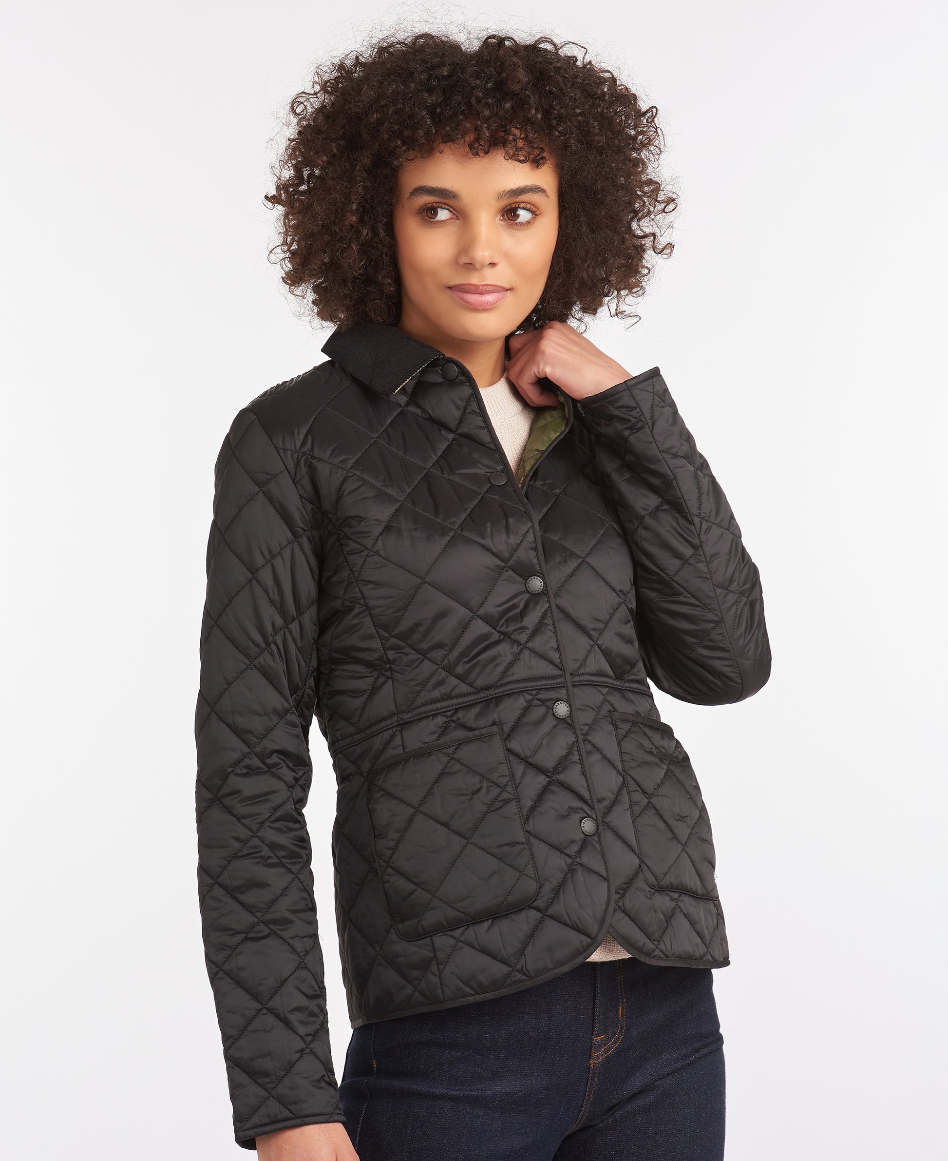 Women's Deveron Quilt Black / Olive