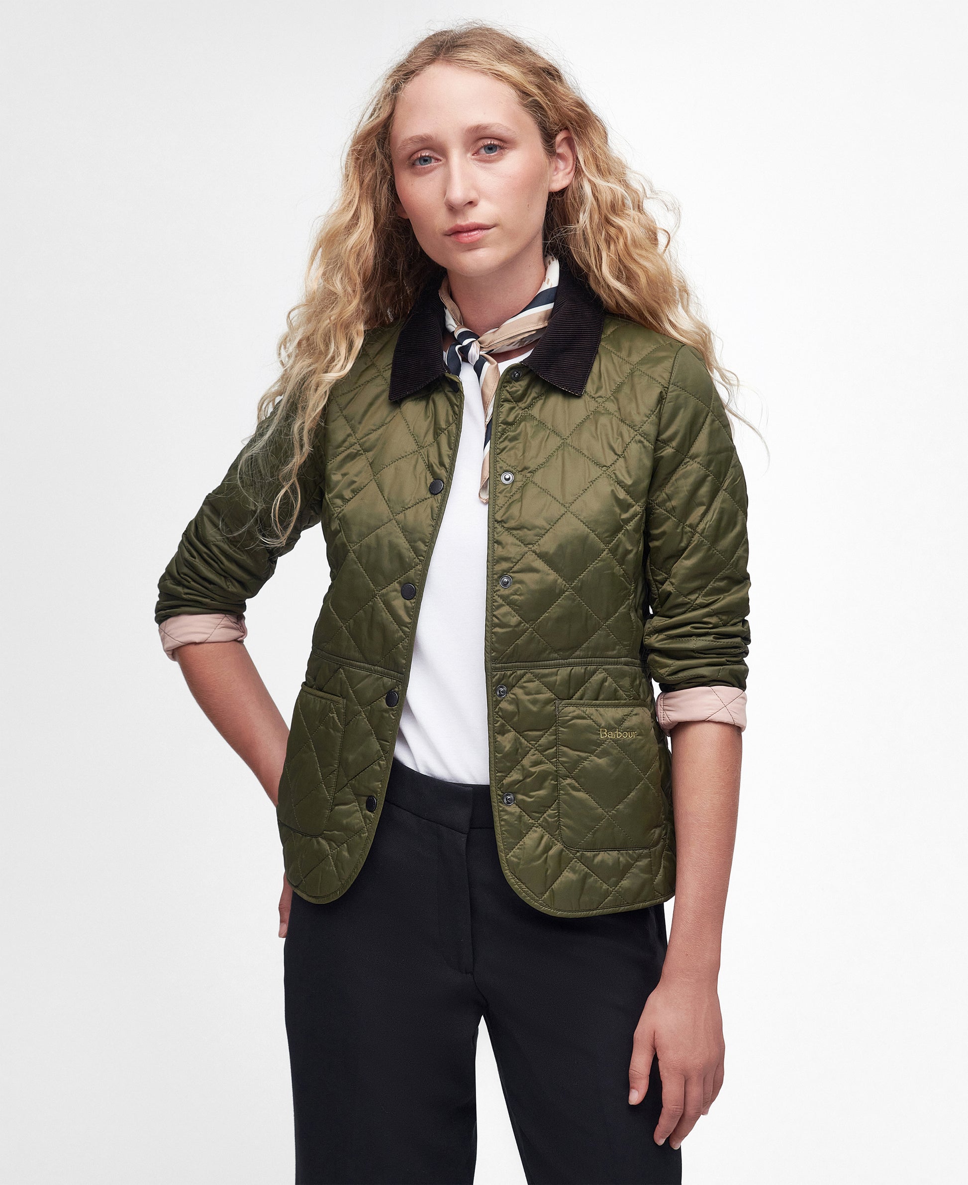 Women's Deveron Quilt Olive / Pale Pink