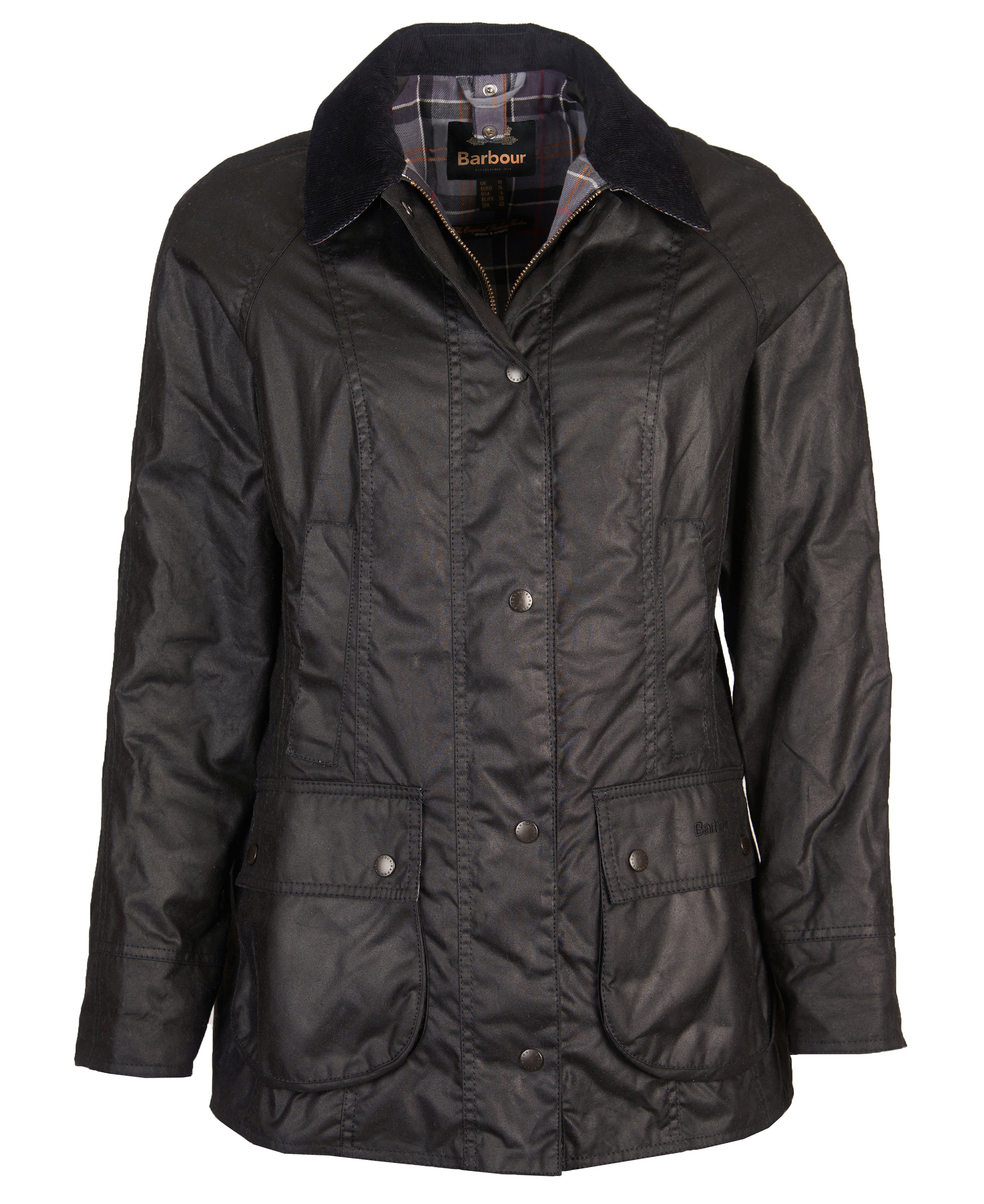 Women s Beadnell Wax Jacket Black Barbour Out With Style