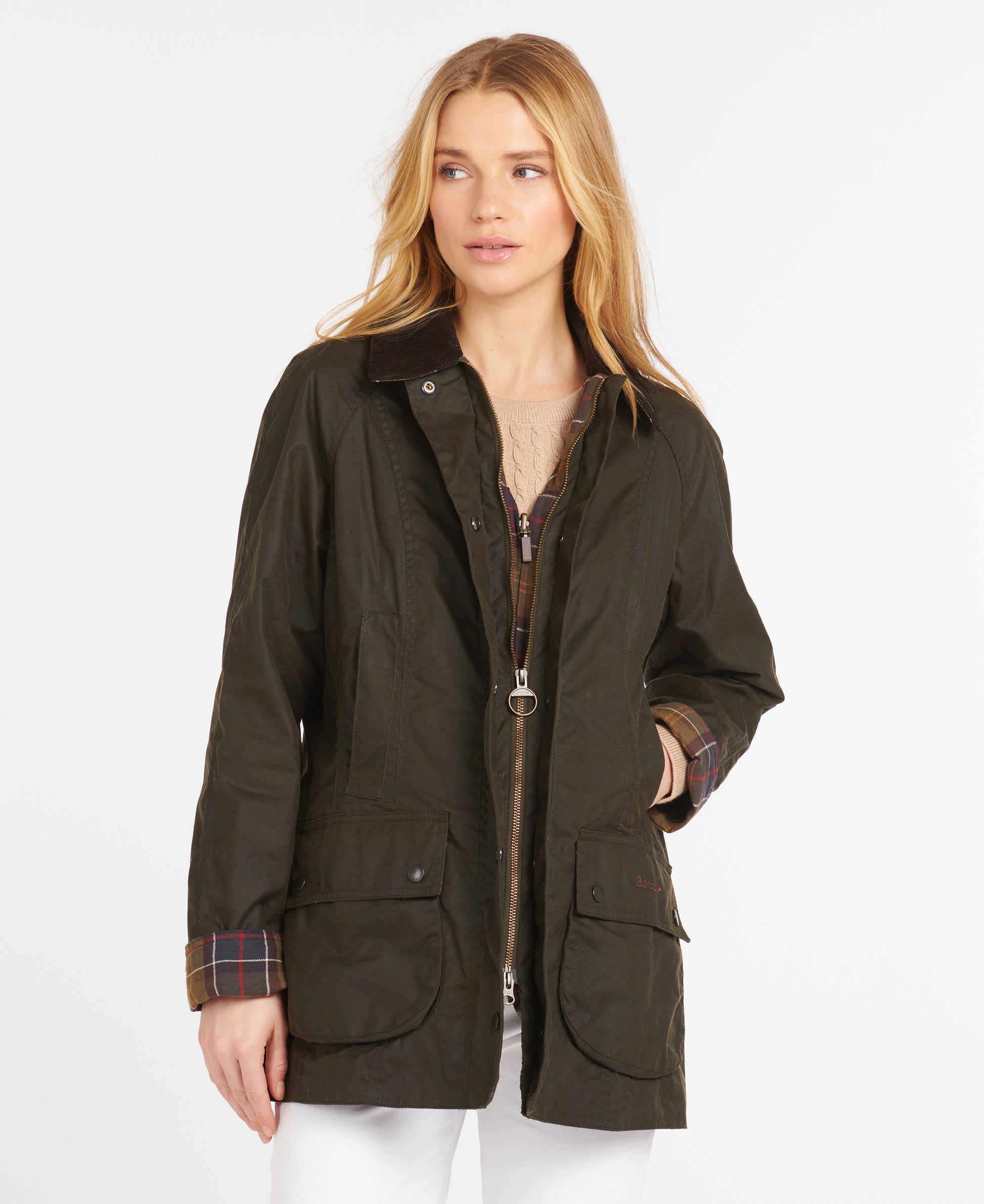 Women's Classic Beadnell Wax Jacket Olive