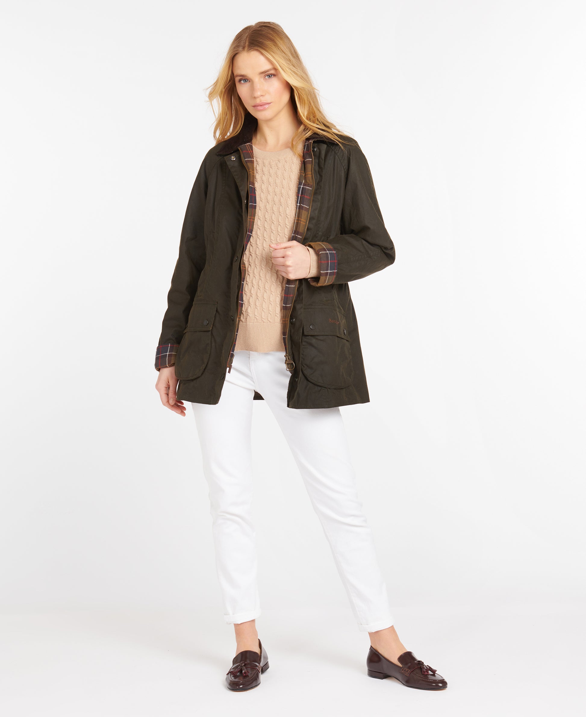 Women's Classic Beadnell Wax Jacket Olive