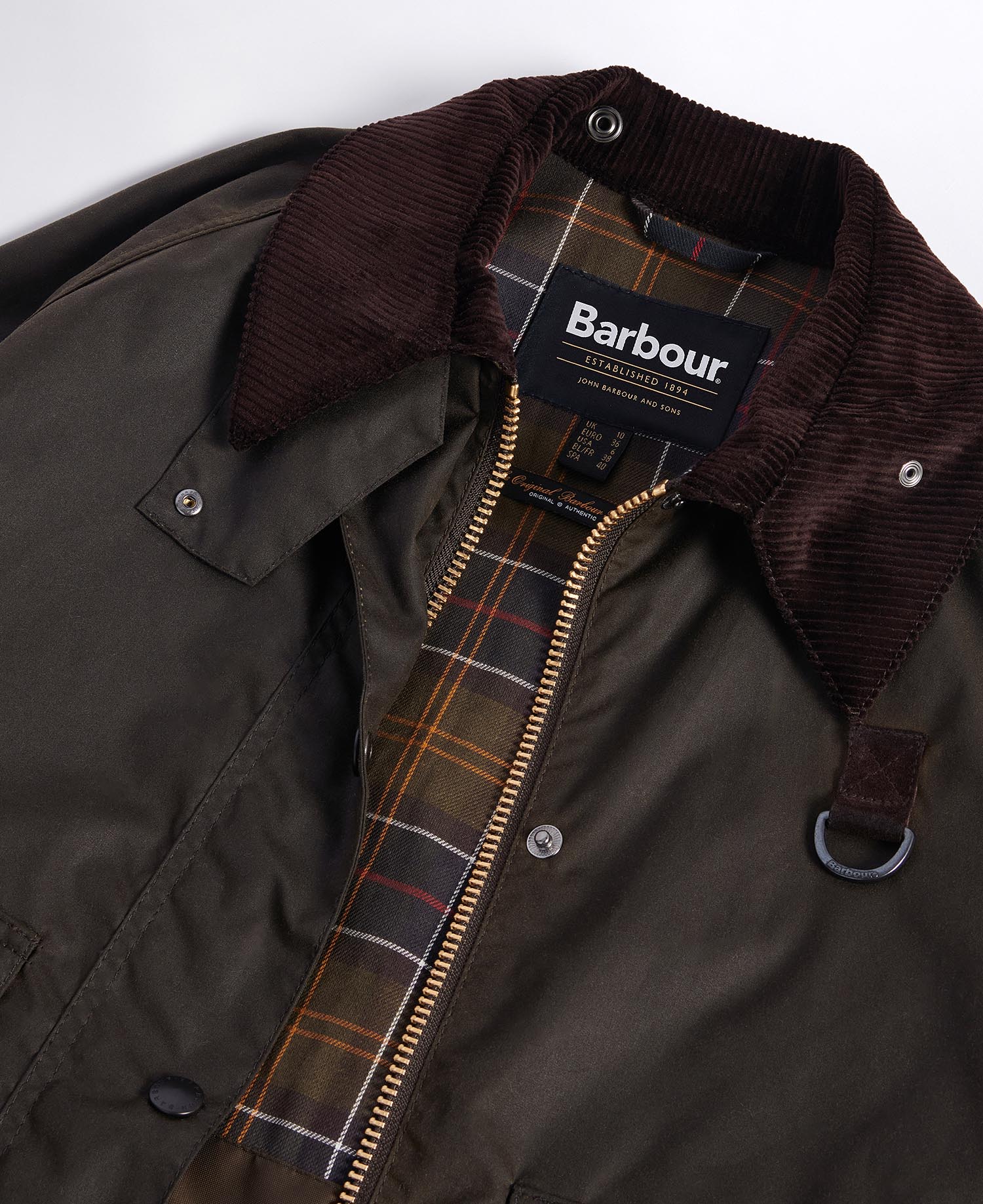 Spey Wax Jacket Olive / Classic Tartan