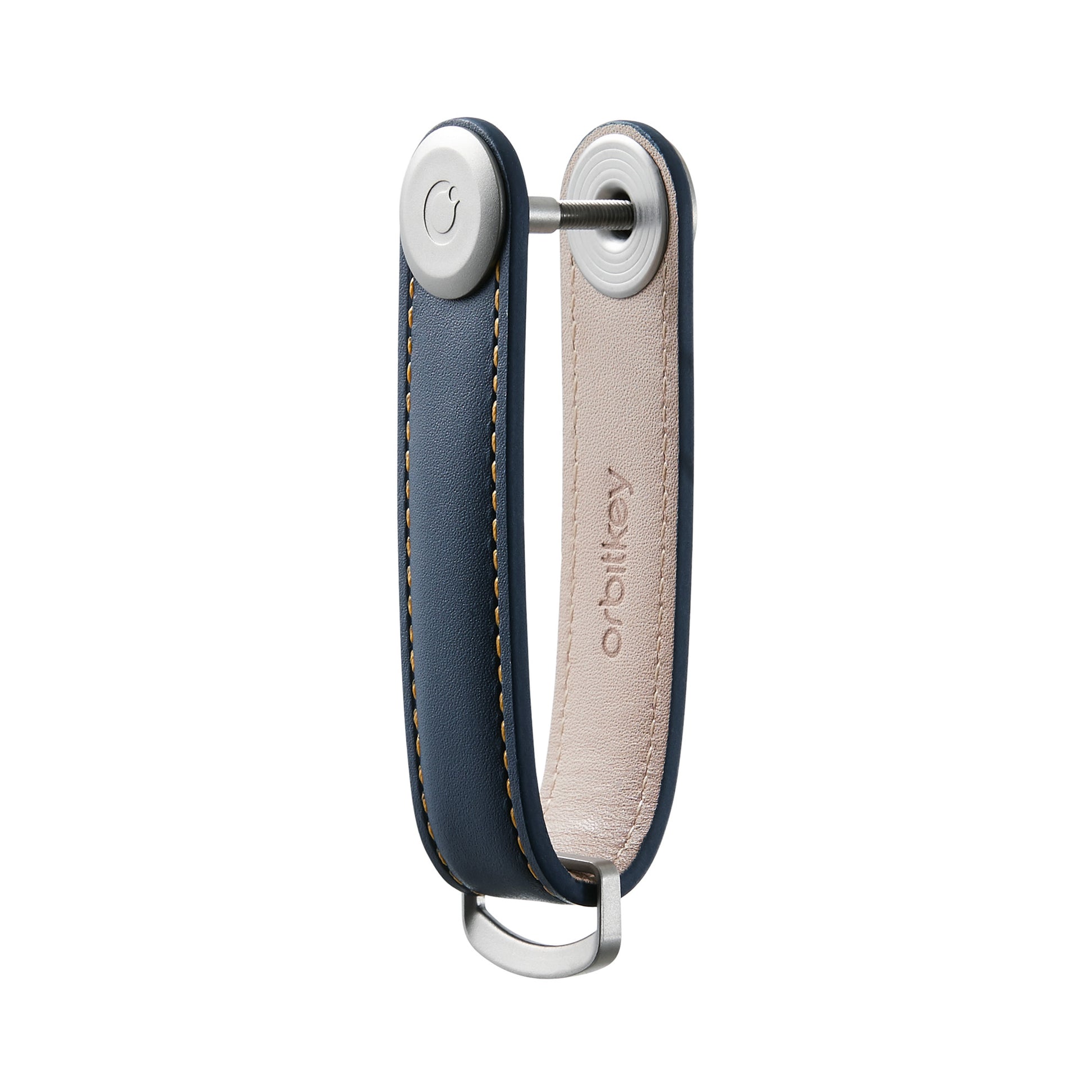 Leather Key Organiser Navy/Tan