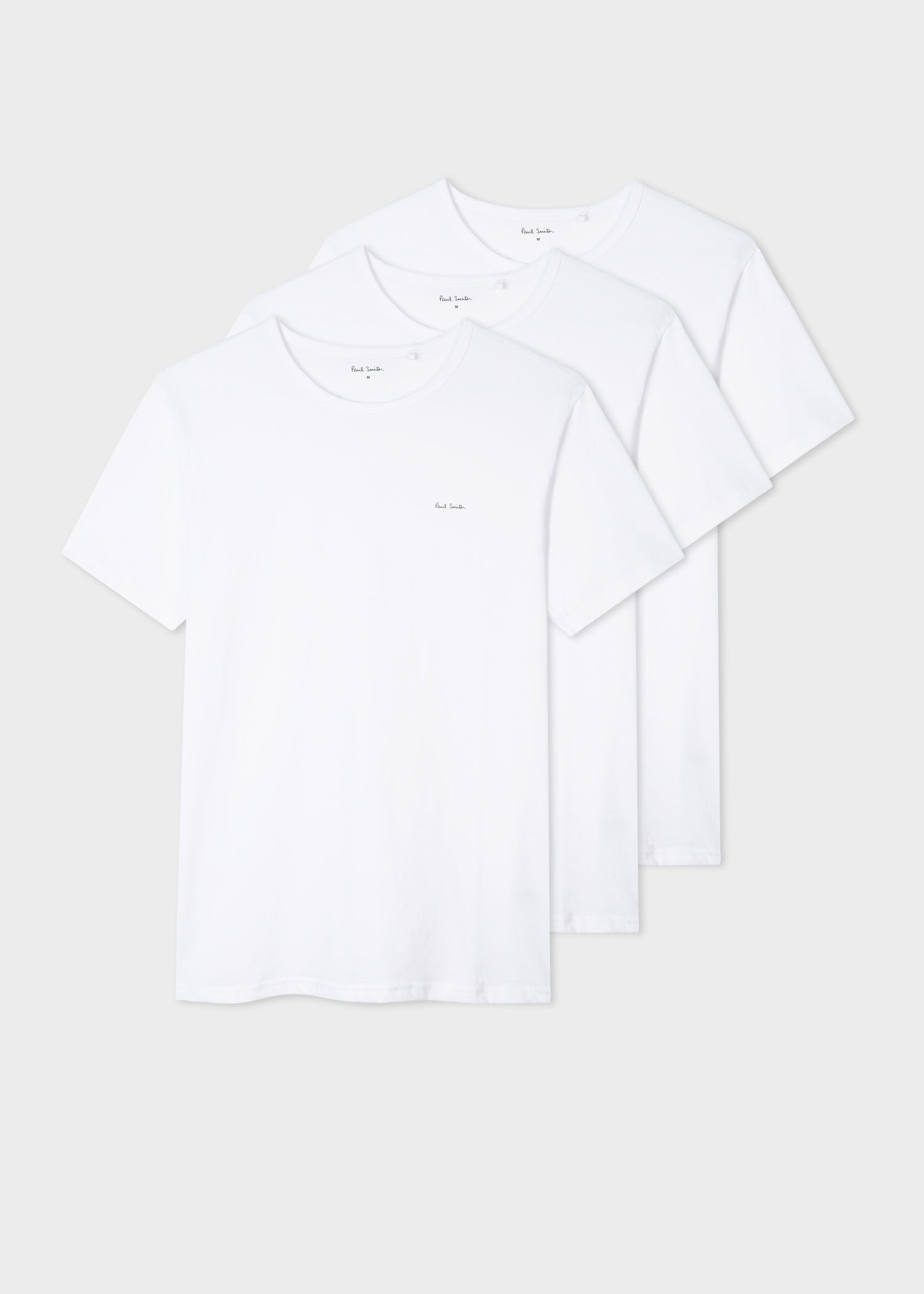 White Logo Organic Cotton Logo Lounge T-Shirts Three Pack