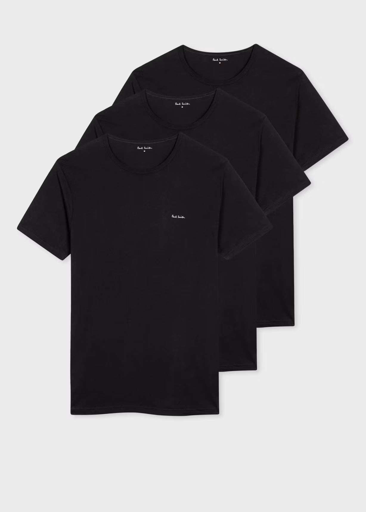 Black Logo Organic Cotton Logo Lounge T-Shirts Three Pack