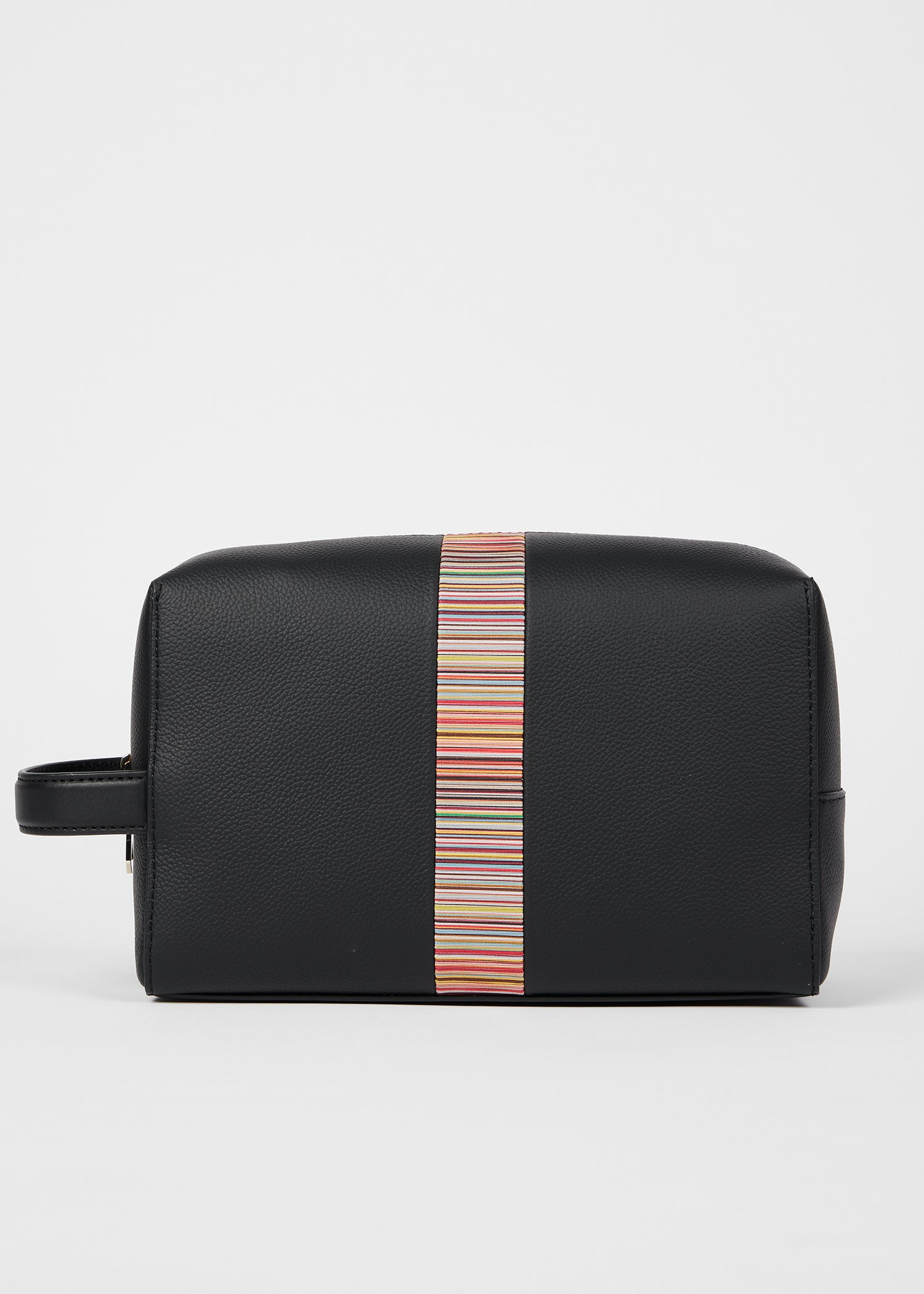 Leather Signature Stripe Washbag