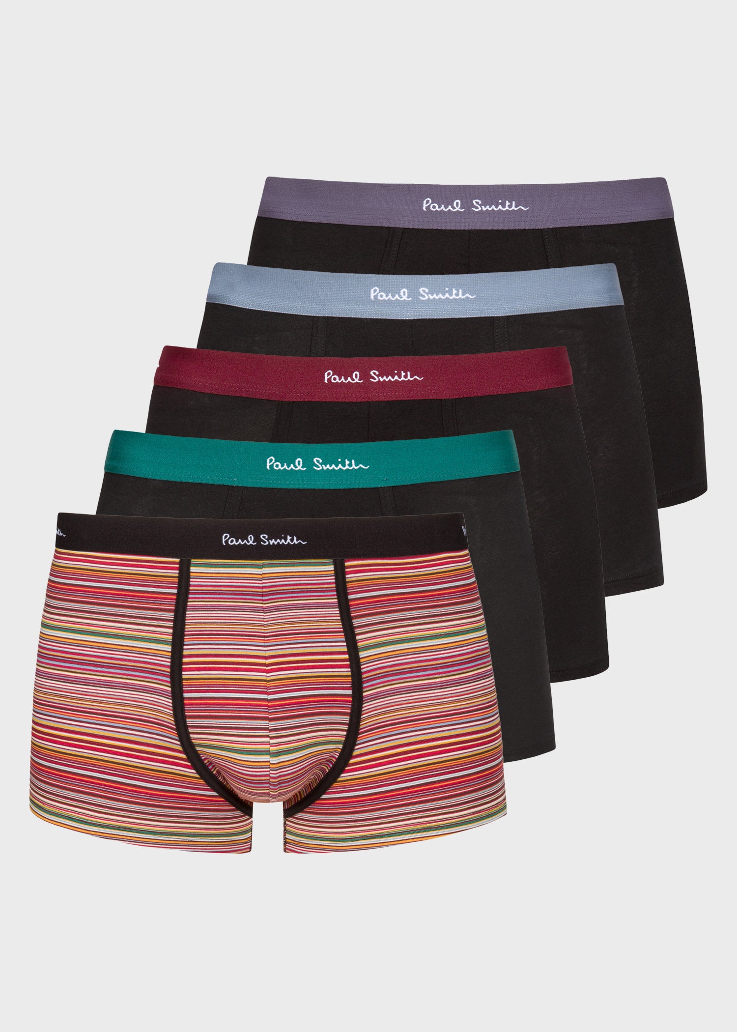 Signature Stripe and Plain 5 Pack Boxer Briefs