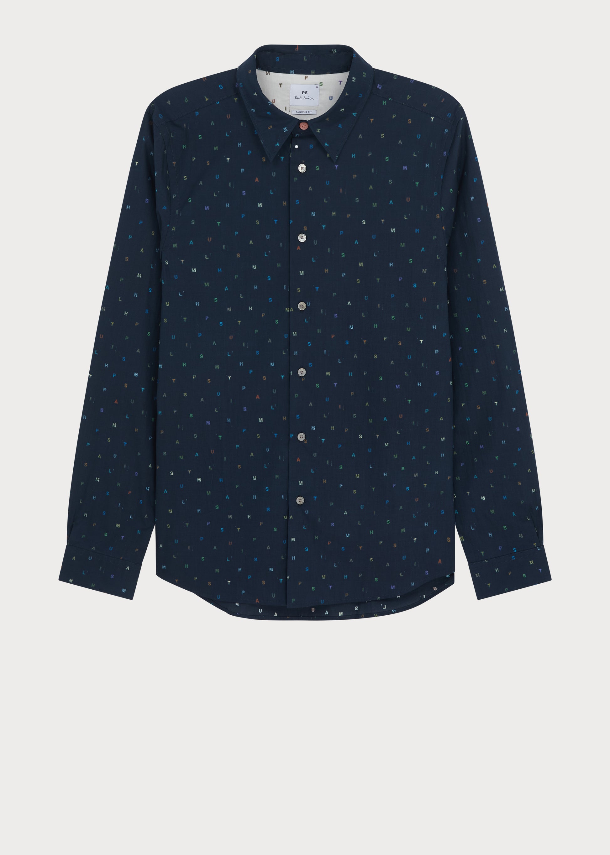 Tailored Fit Navy Letters Shirt