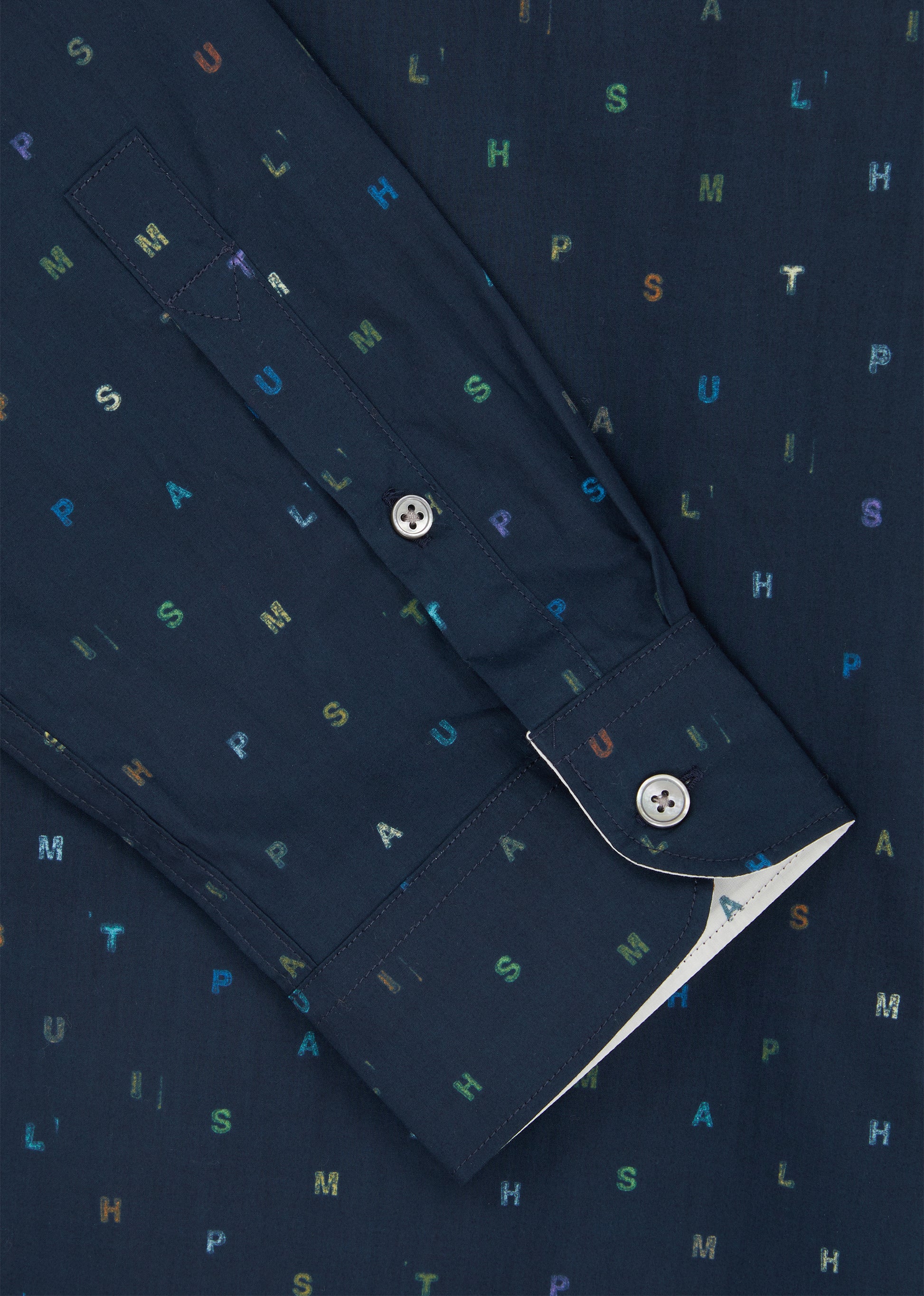 Tailored Fit Navy Letters Shirt