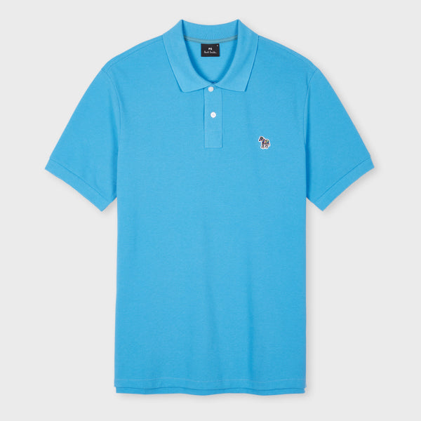 Cotton Pique Zebra Logo Polo Shirt
