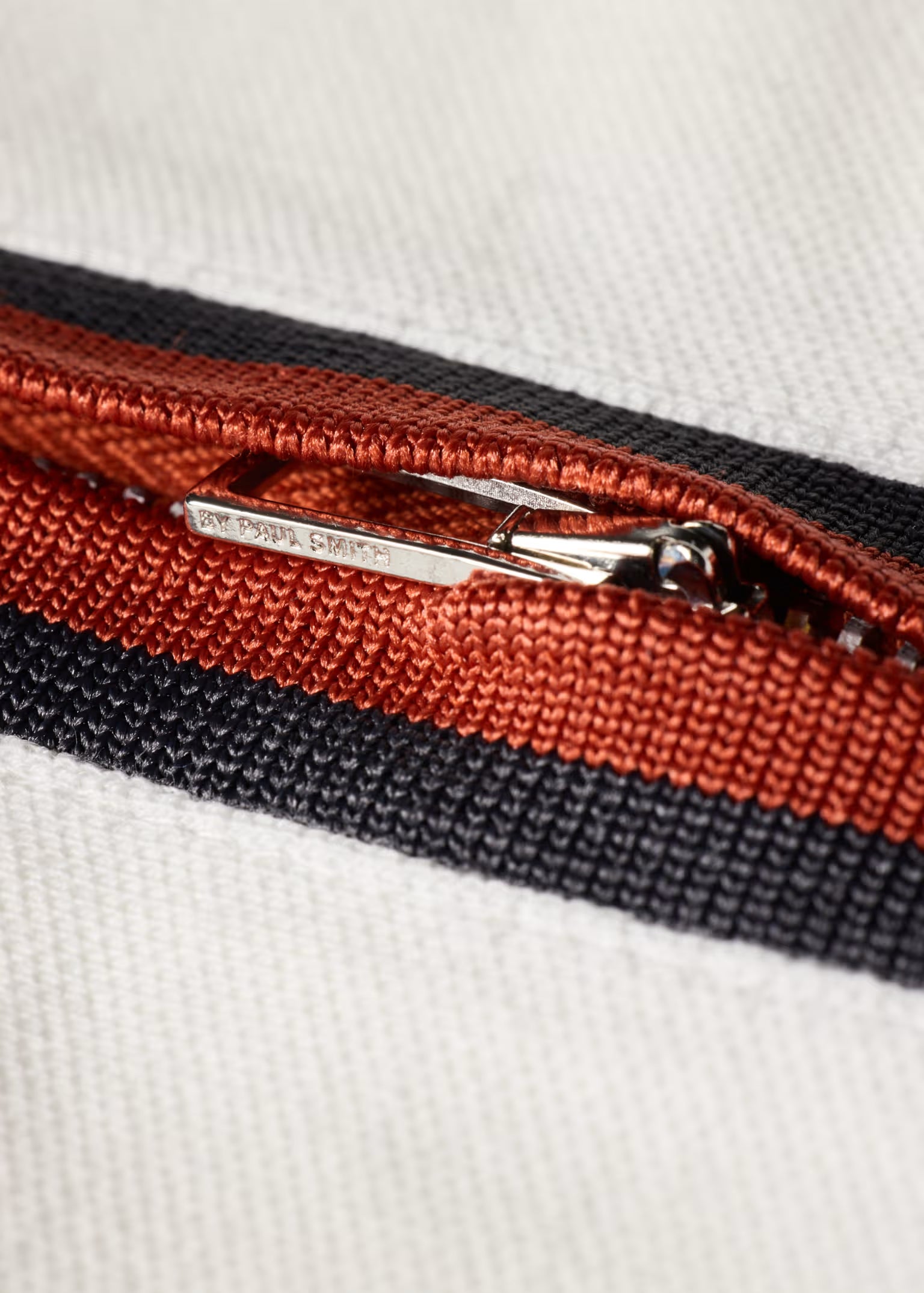 Regular Fit Zip Polo Shirt Off White