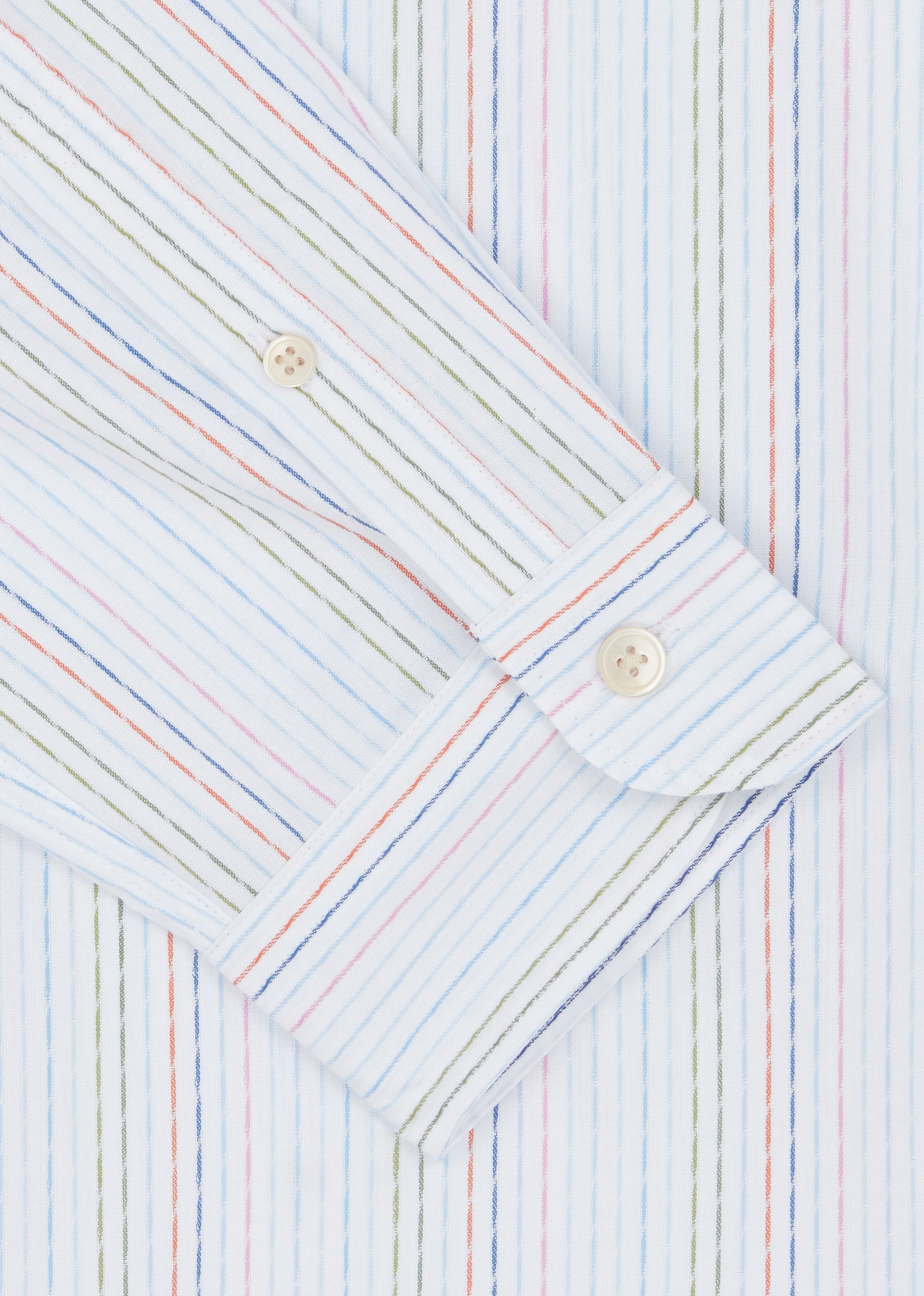 White Yarn Dyed Cotton Striped Shirt
