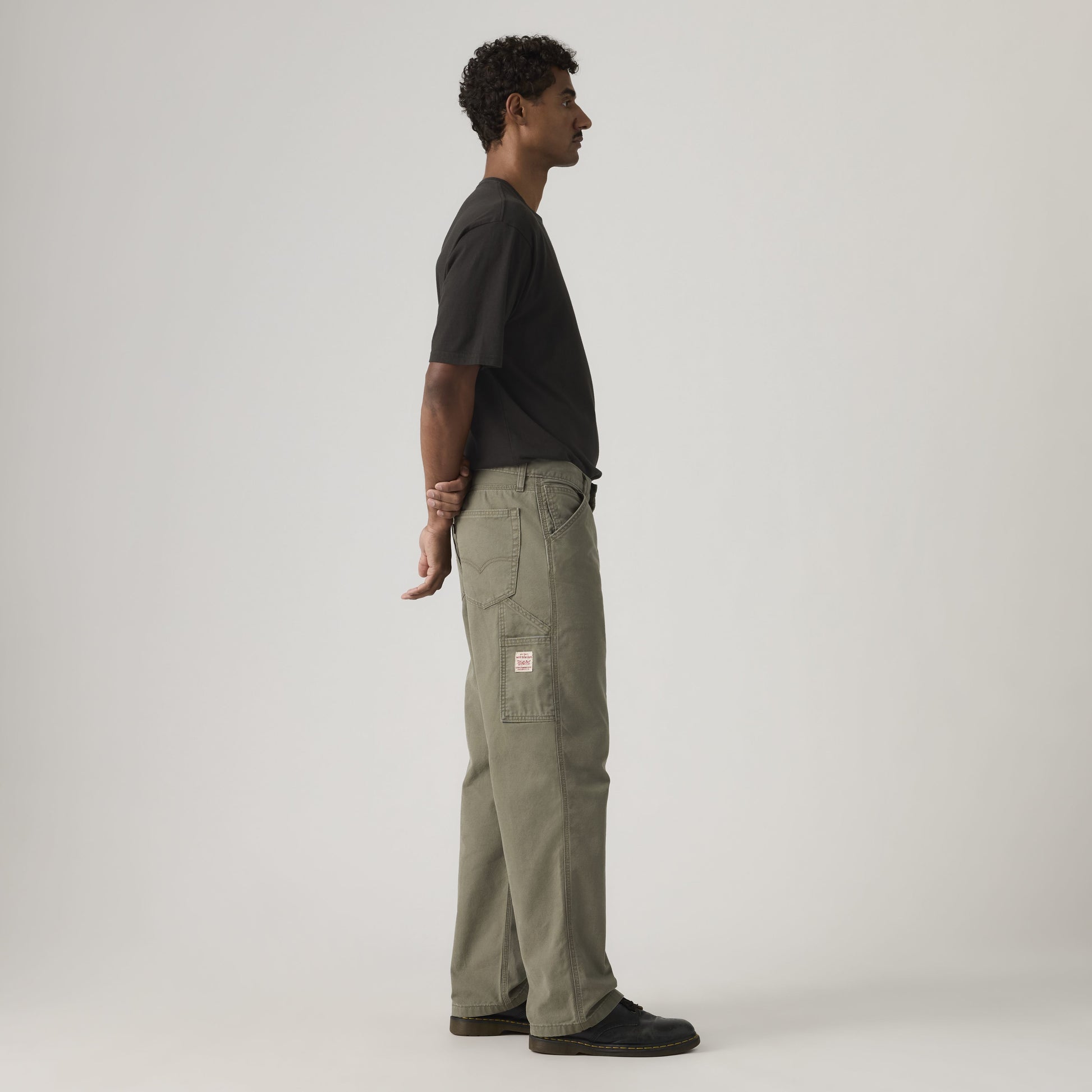 568 Loose Straight Carpenter Trousers Dried Oregano