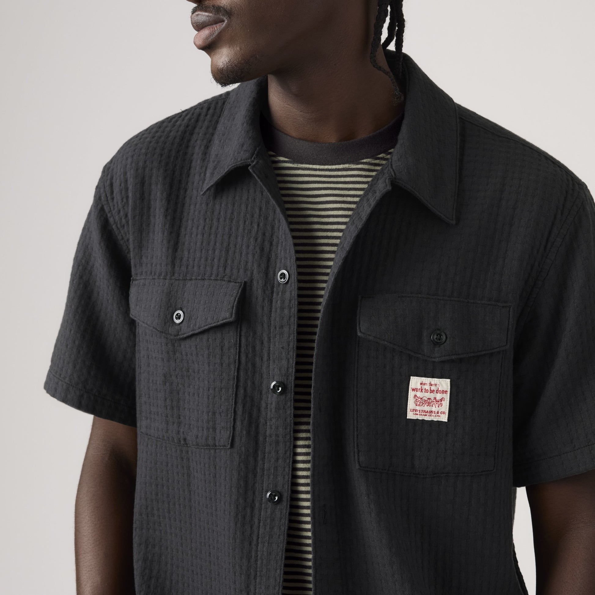 Short Sleeve Worker Shirt Dark Phantom