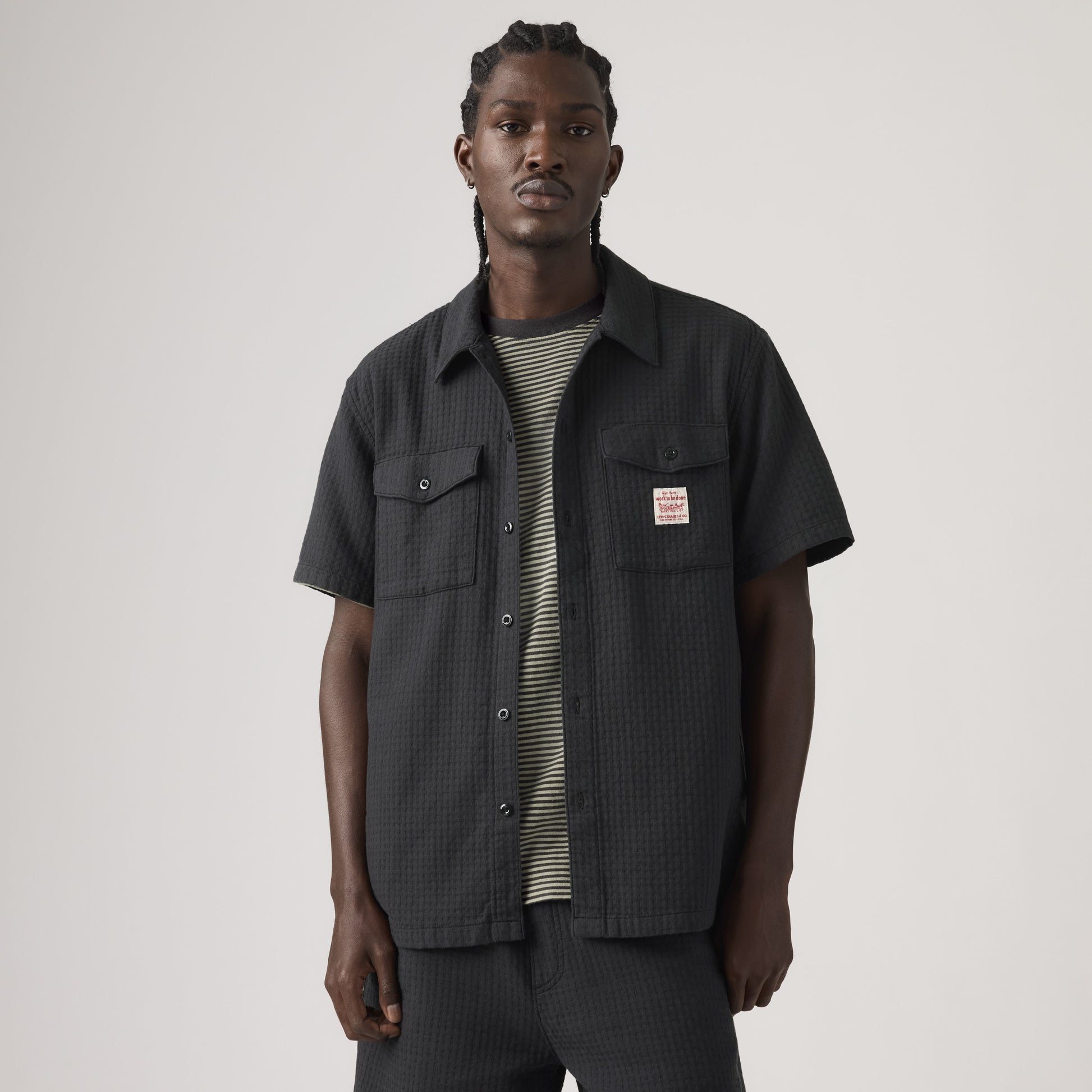 Short Sleeve Worker Shirt Dark Phantom