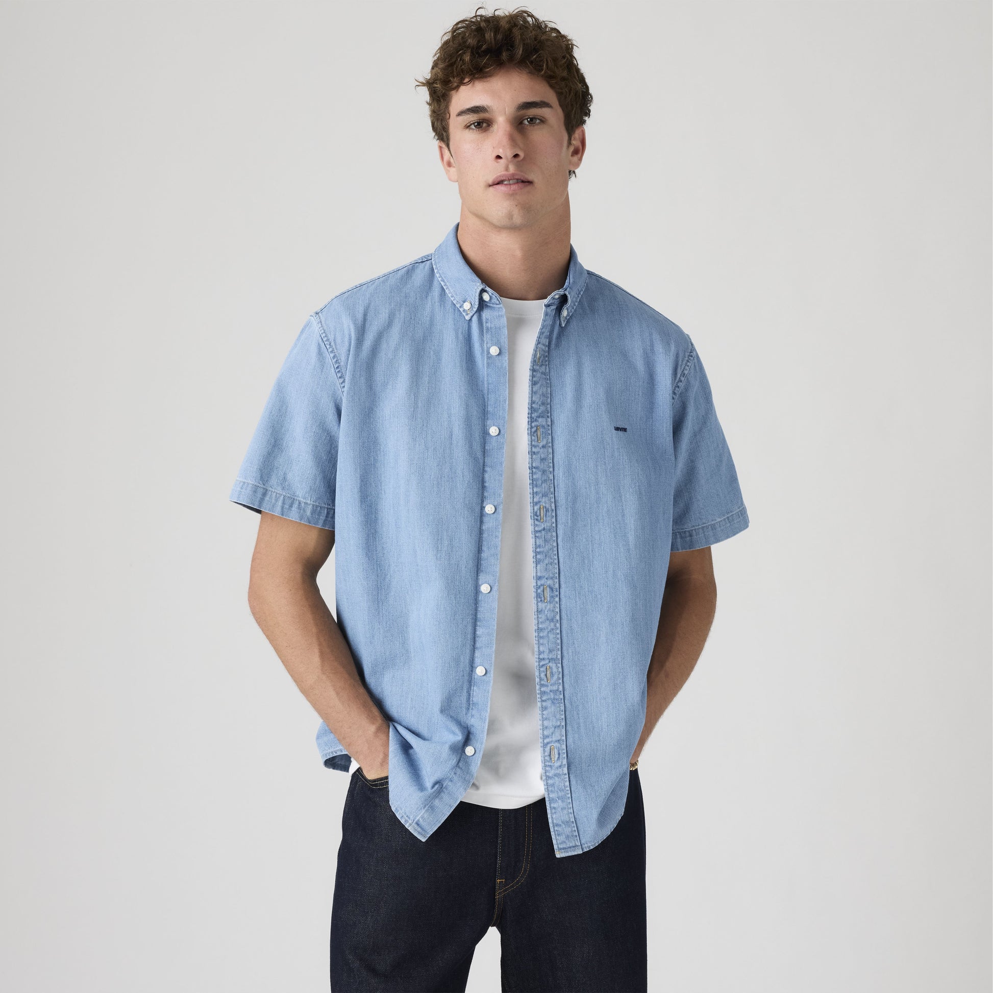 Authentic Button Down Shirt Mid Blue Wash