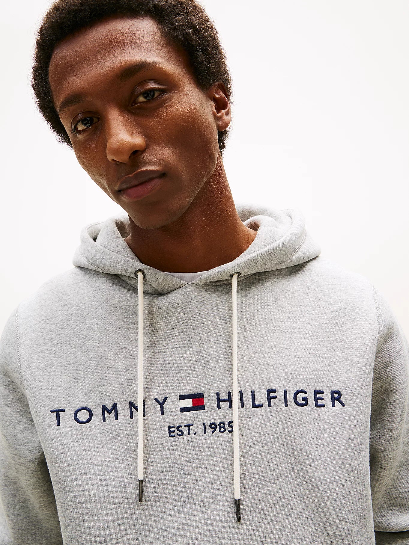 Core Tommy Logo Hoodie Heather Grey
