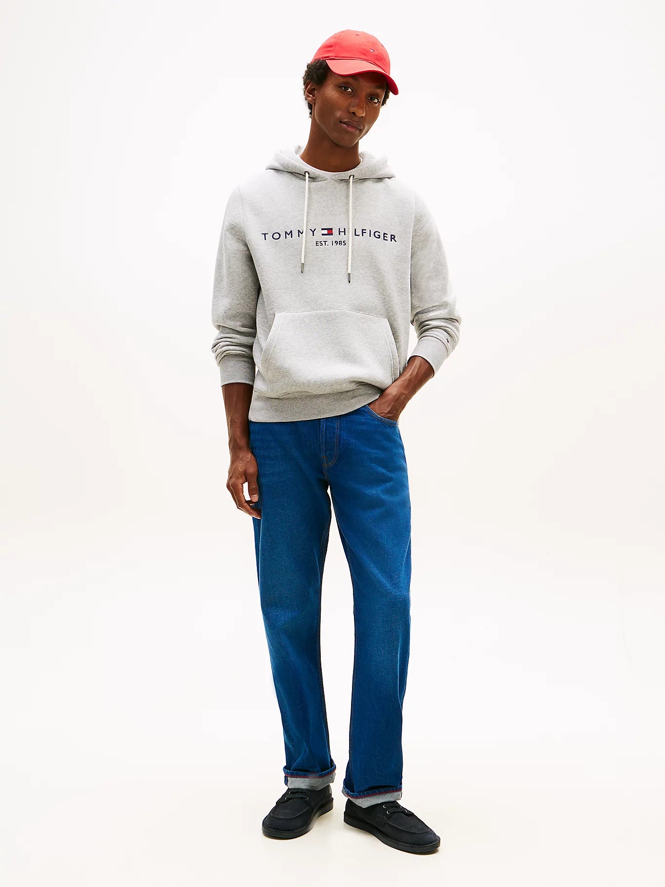 Core Tommy Logo Hoodie Heather Grey