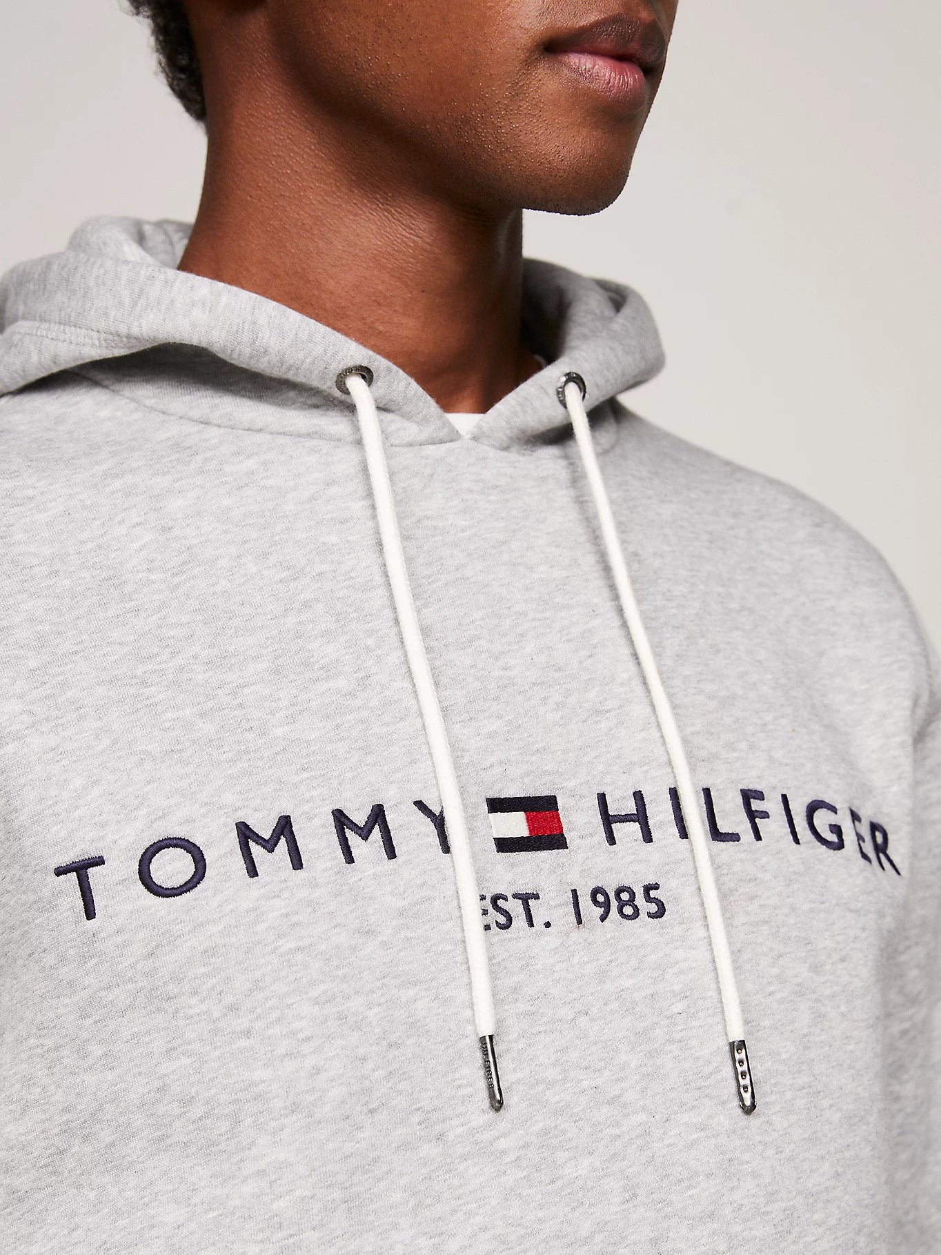 Core Tommy Logo Hoodie Heather Grey