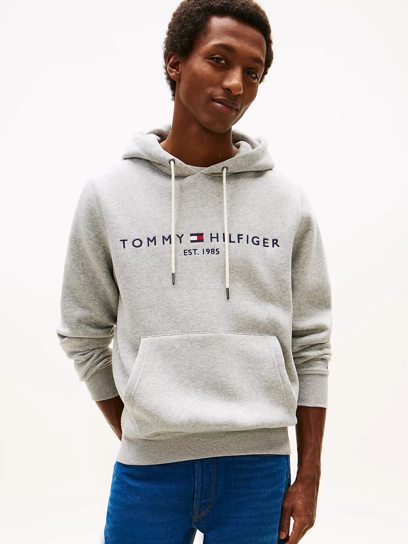 Core Tommy Logo Hoodie Heather Grey