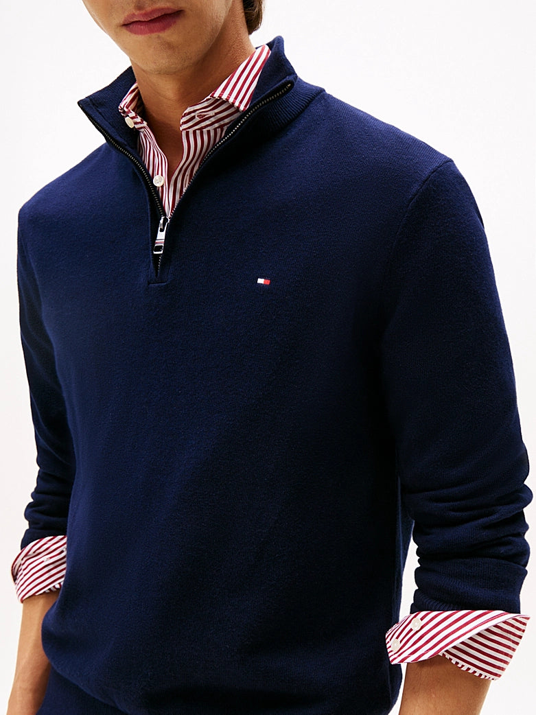 Half Zip Jumper with Cashmere