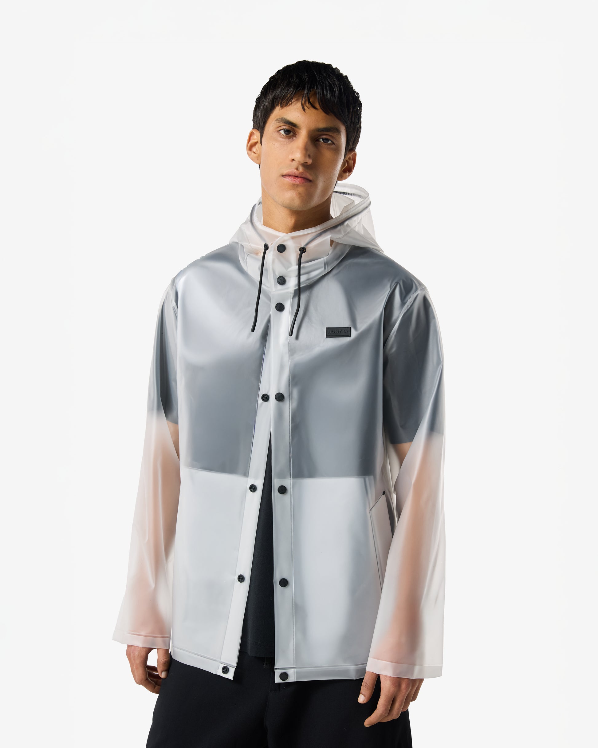 Unisex Izzy PU Hooded Jacket Clear Matte