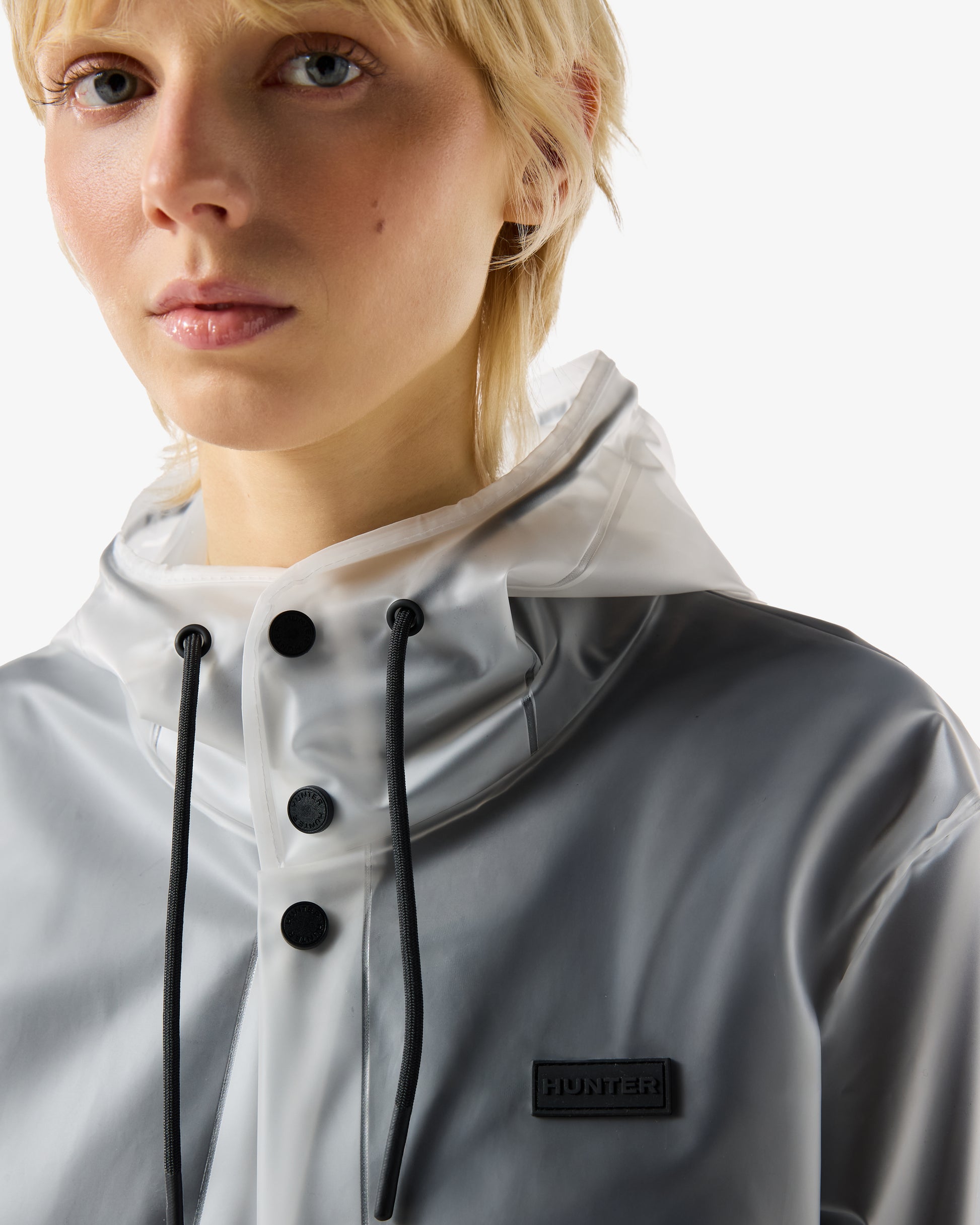 Unisex Izzy PU Hooded Jacket Clear Matte