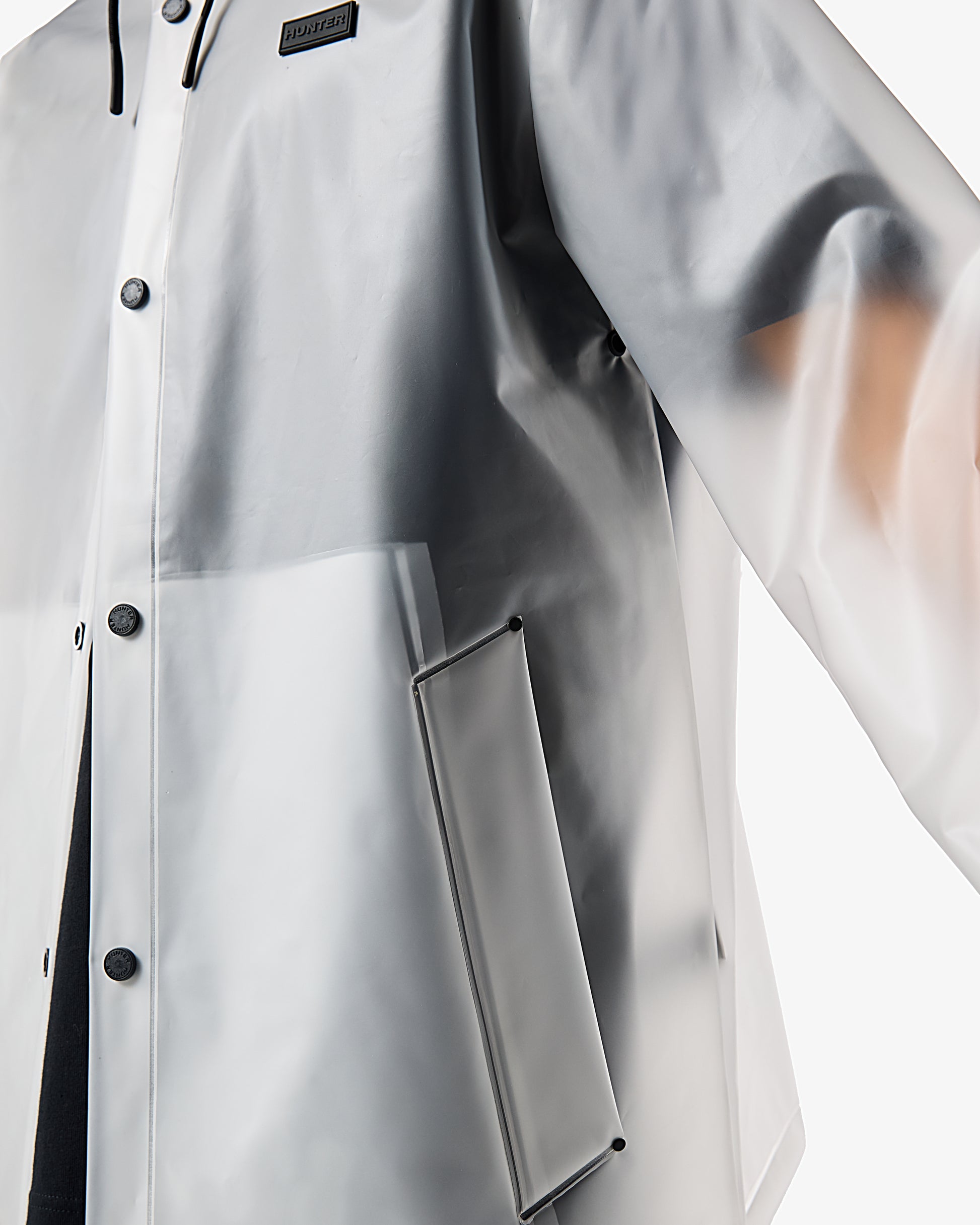 Unisex Izzy PU Hooded Jacket Clear Matte