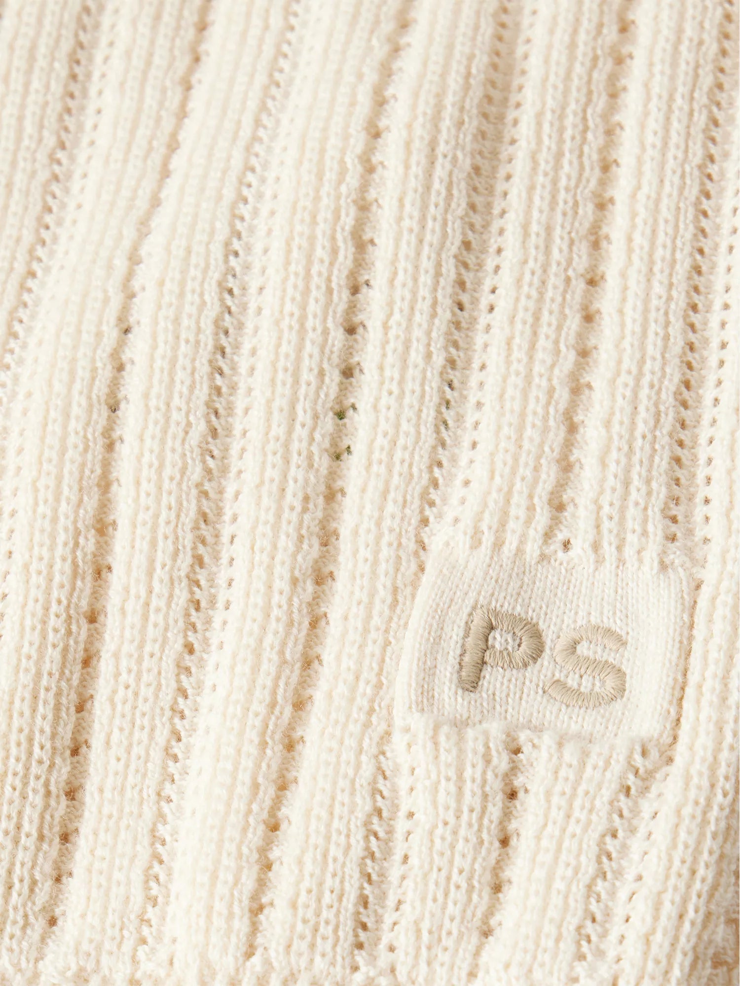 Jacquard Print Cotton Polo Shirt Ivory