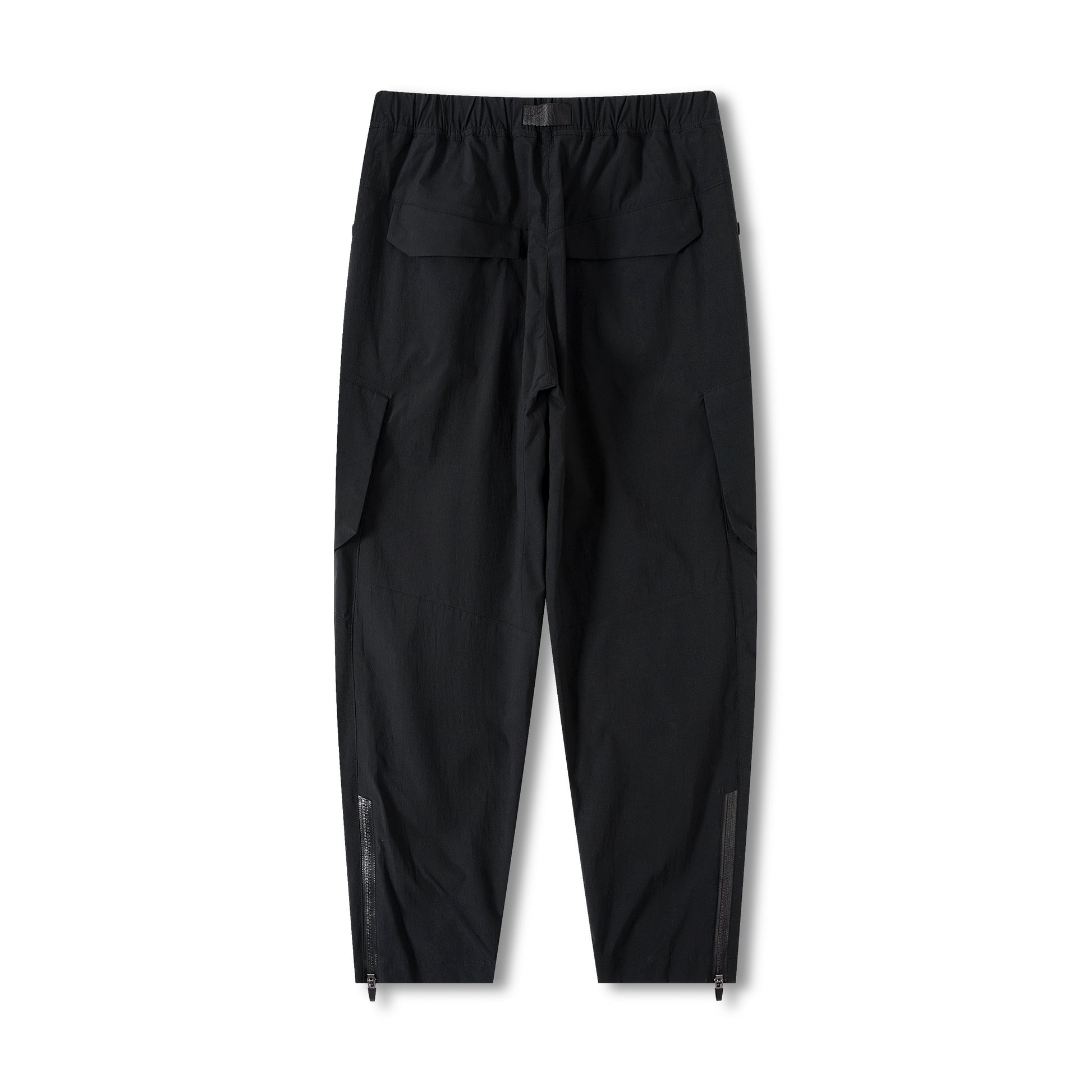 TWO ZIP POCKETS BELTED TECH PANTS BLACK