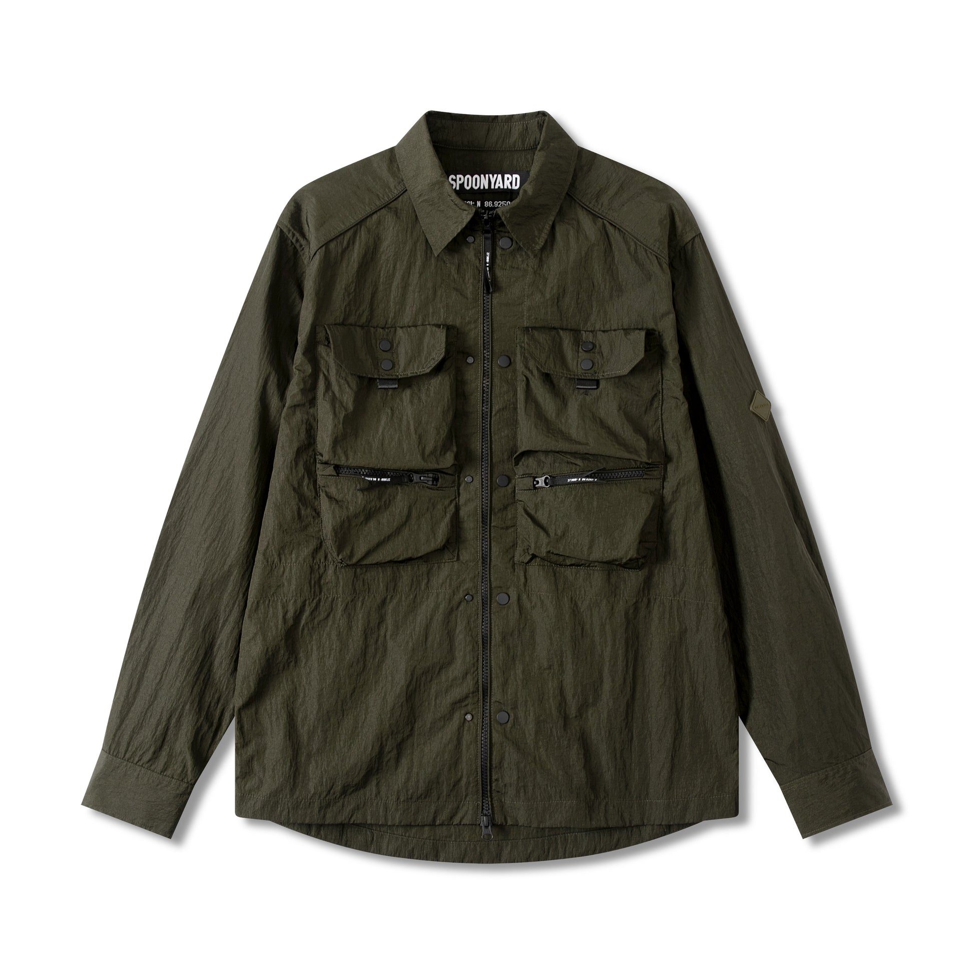 PATCH POCKETS ZIP SHIRT JACKET