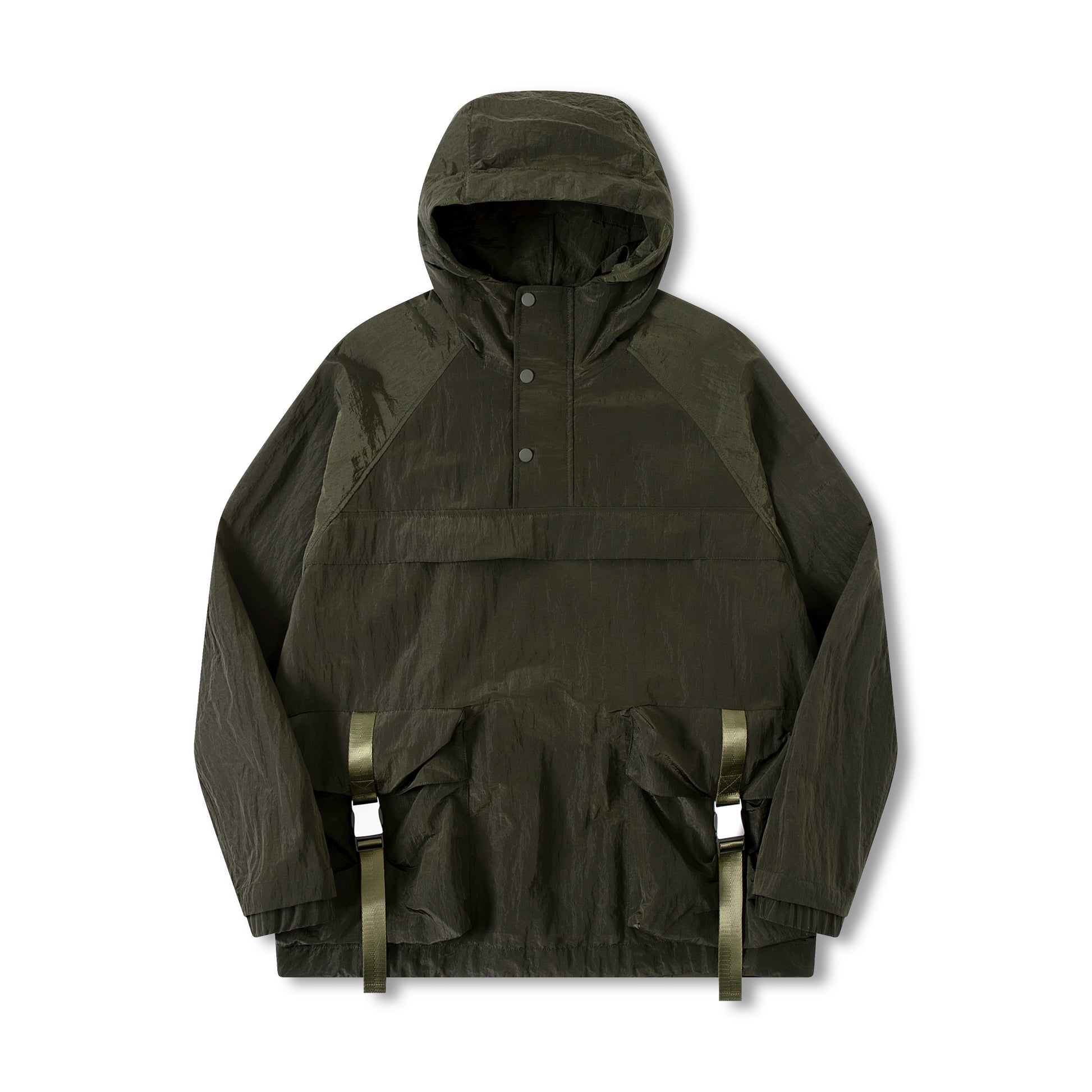 MUlLTI POCKETS HOODED PULLOVER WINDBREAKER